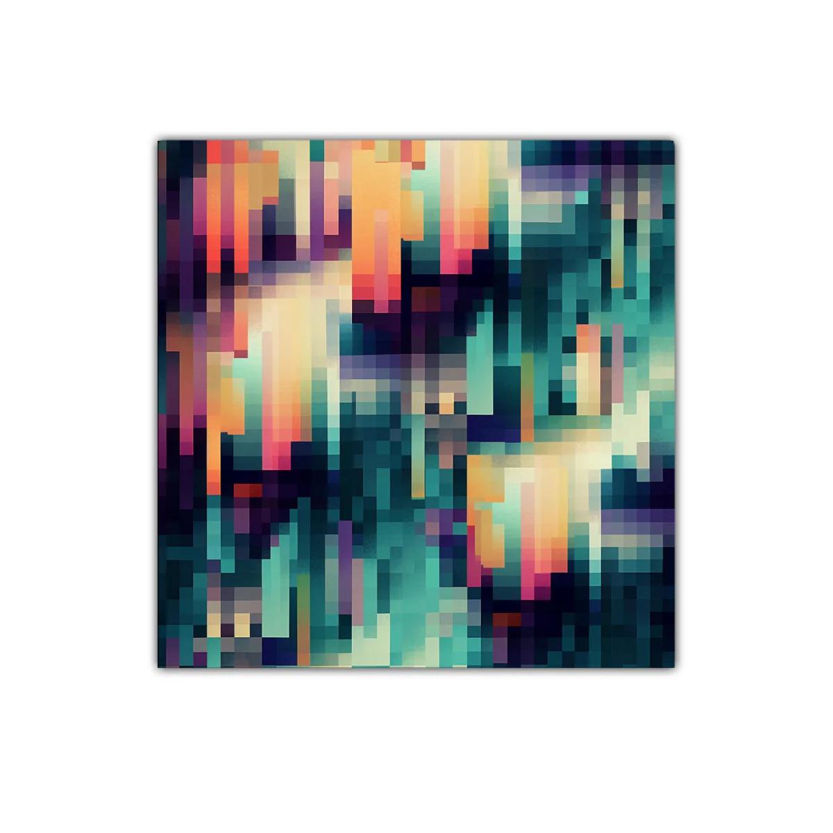 Composición abstracta en tonos cálidos y fríos vibrantes — imagen principal