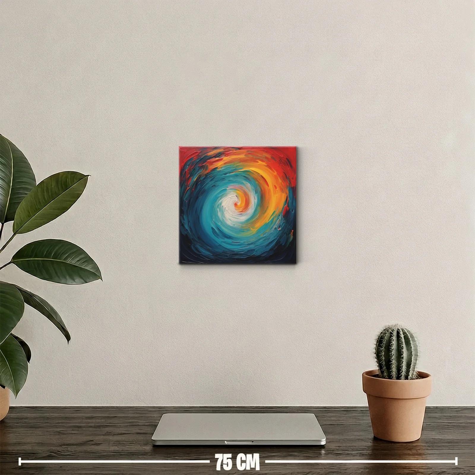 Cuadro abstracto con remolino de colores vibrantes y energía dinámica — miniatura 2