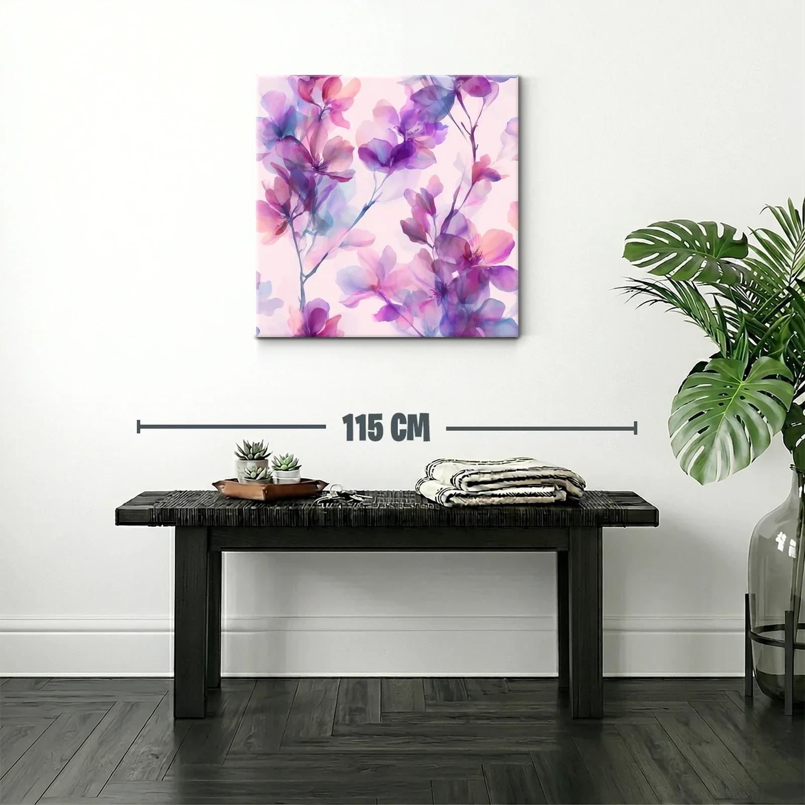 Cuadro floral en tonos violetas y rosas delicados — miniatura 2
