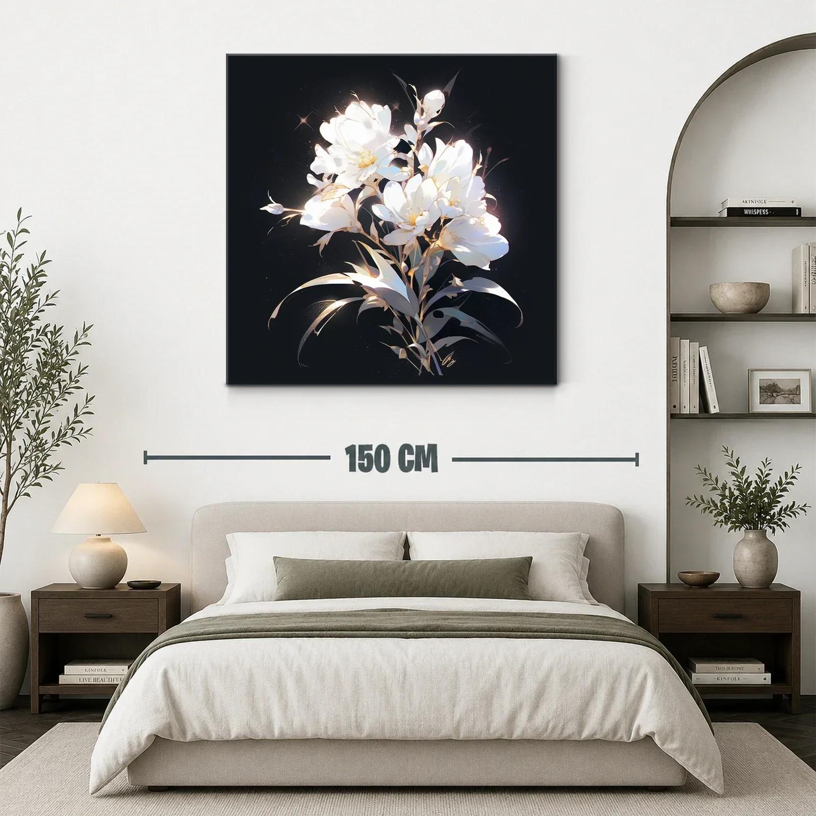Elegancia de flores blancas sobre fondo oscuro — miniatura 3