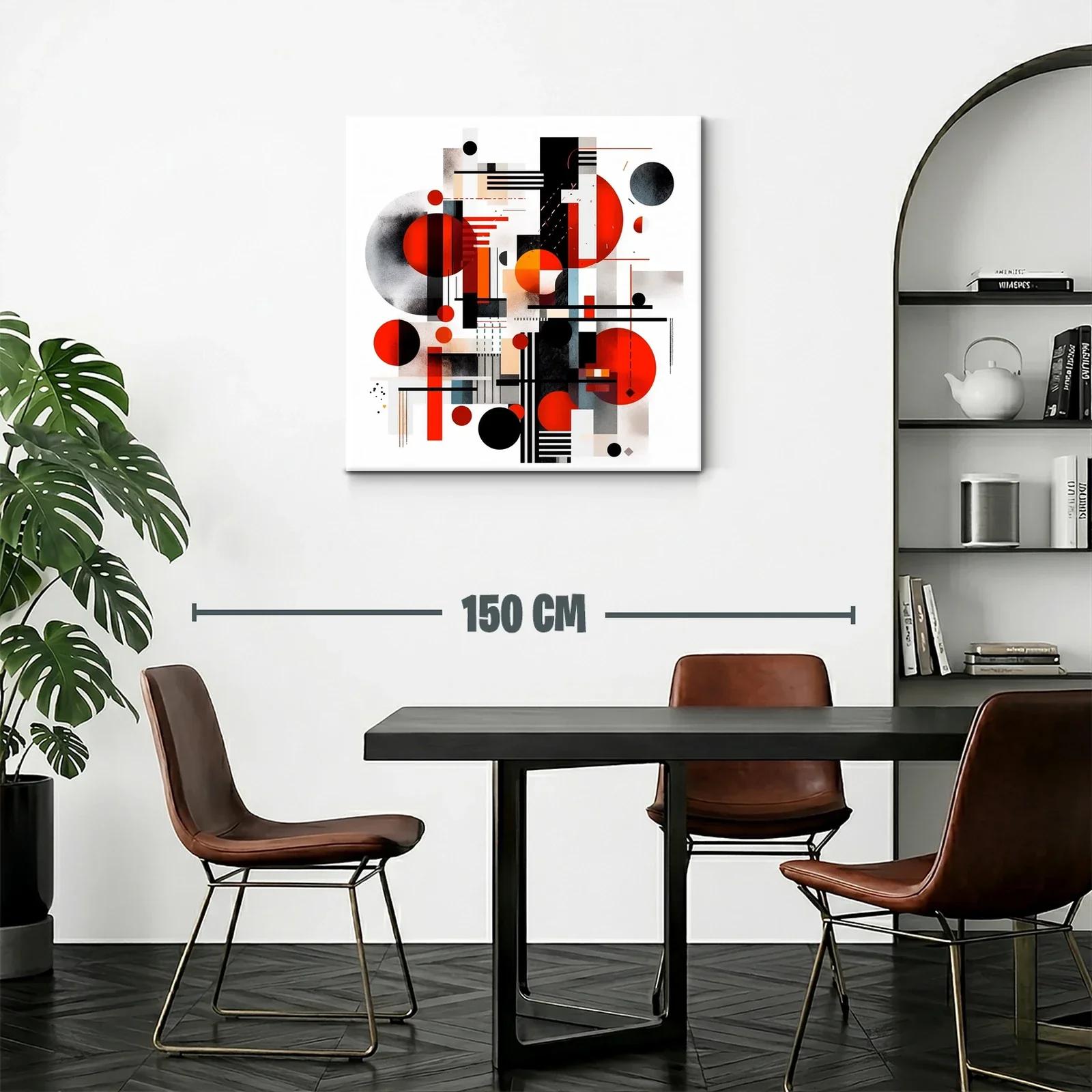 Composición abstracta con formas geométricas en rojo y negro — miniatura 2