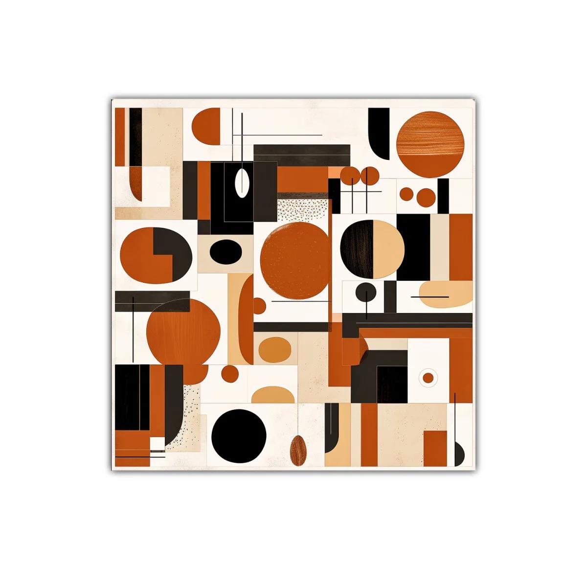 Composición geométrica con tonos terracota y negro — imagen principal