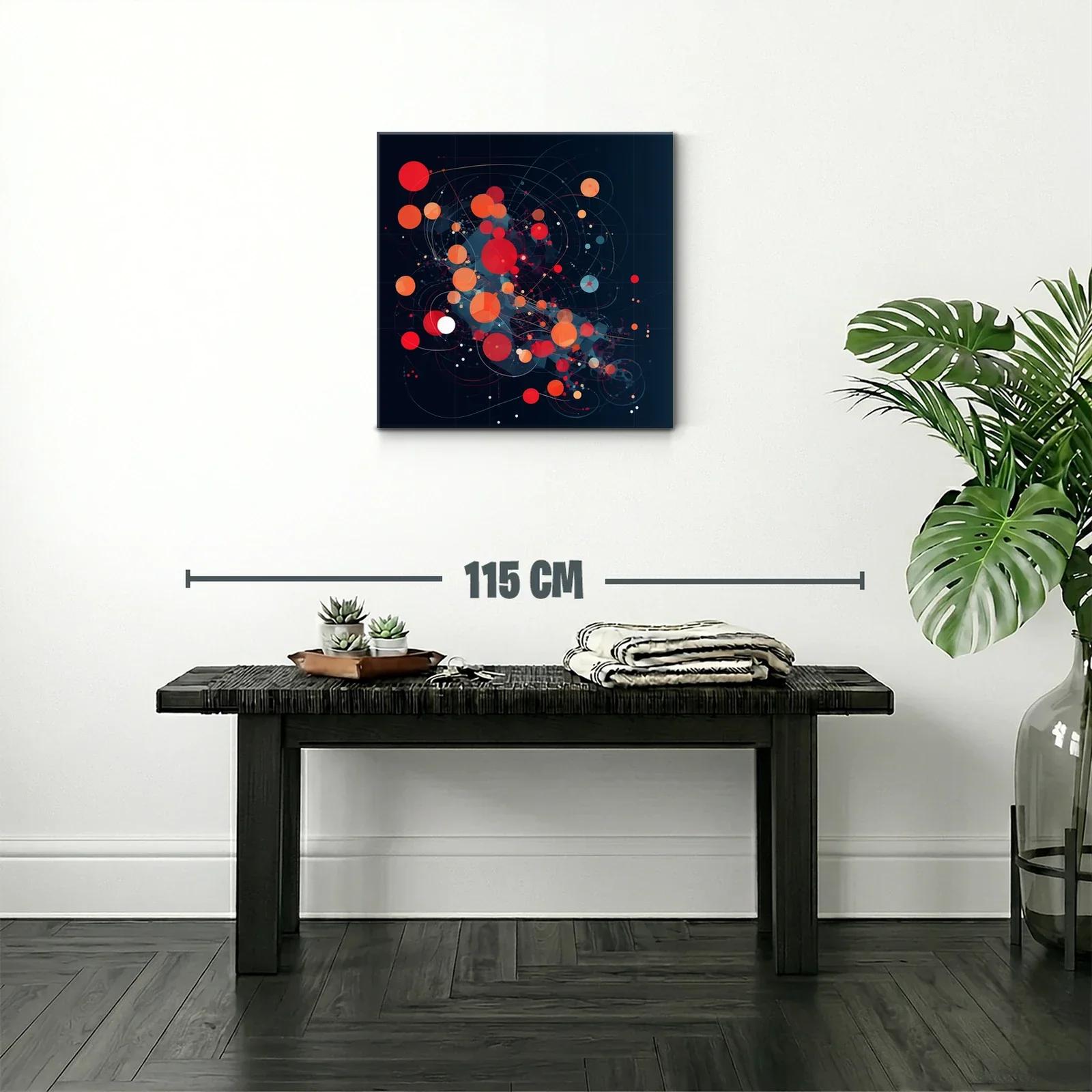Composición abstracta con círculos rojos y naranjas vibrantes — miniatura 2