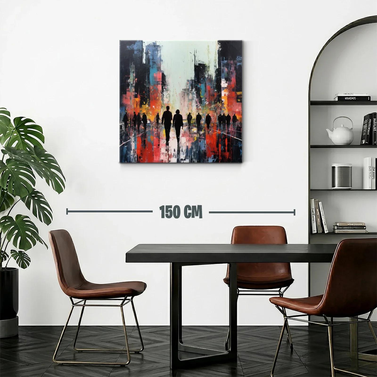 Ciudad Vibrante con Siluetas en Contraste Urbano — miniatura 2