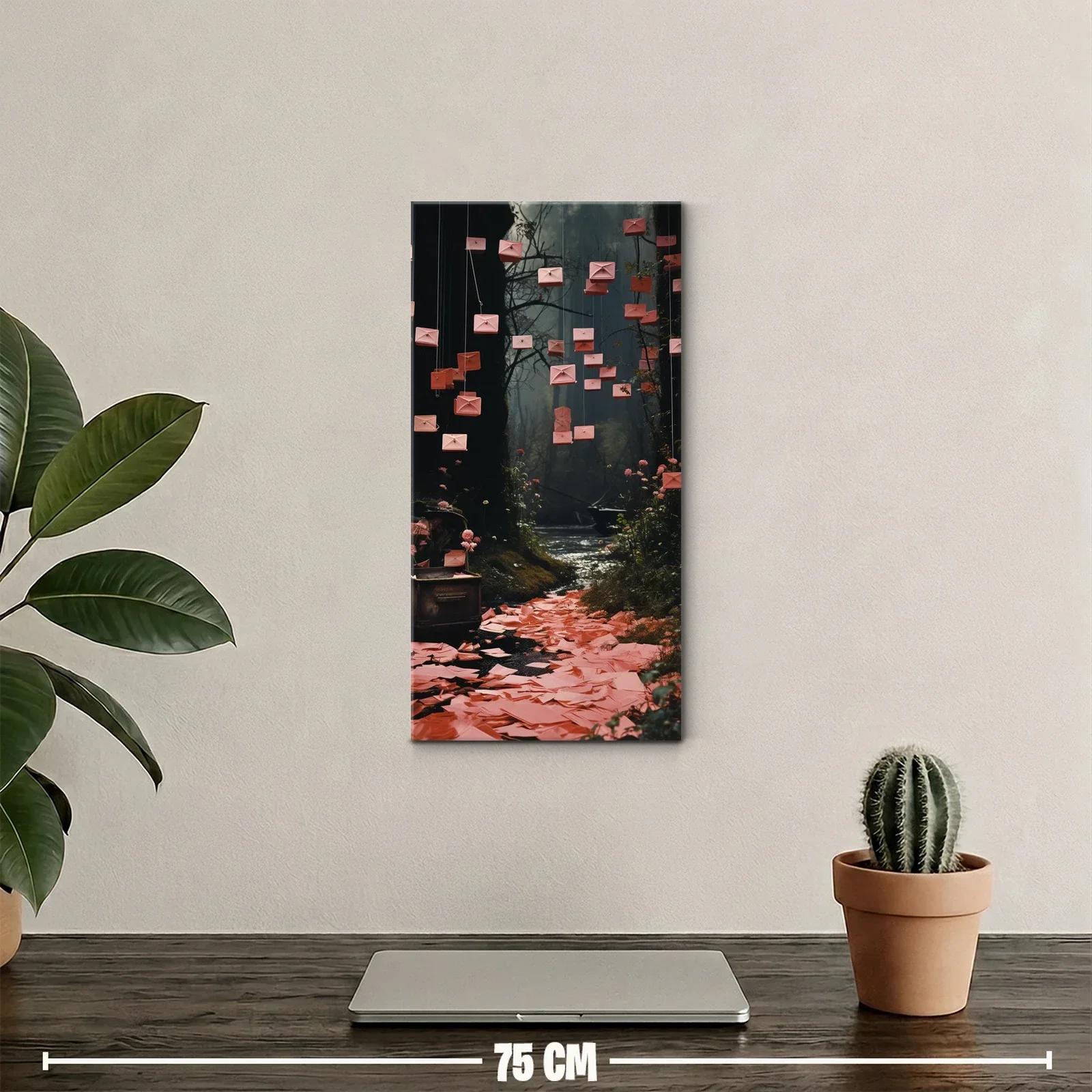 Cuadro cartas rosadas en un bosque — miniatura 2