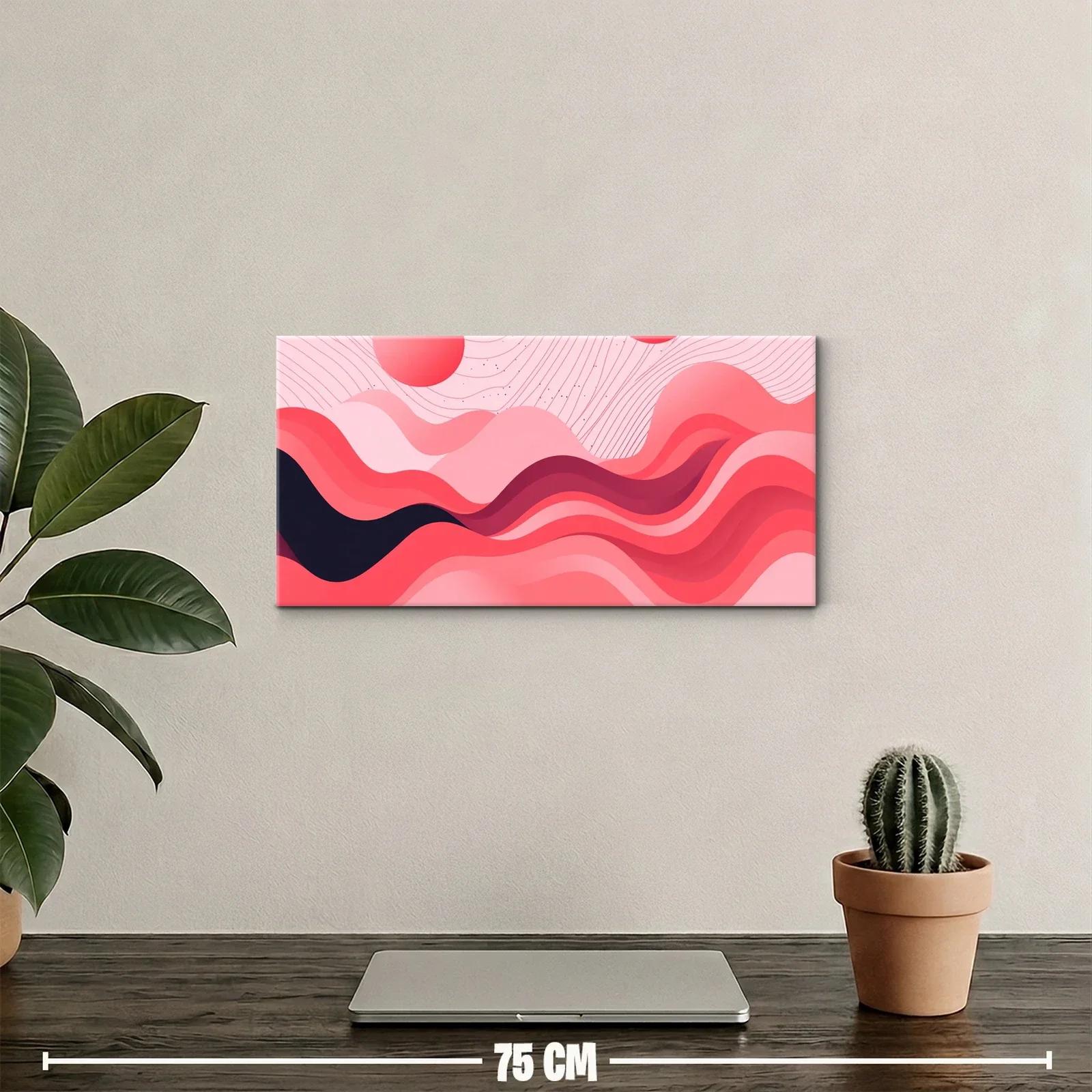 Cuadro ondas abstractas con círculos flotantes — miniatura 2