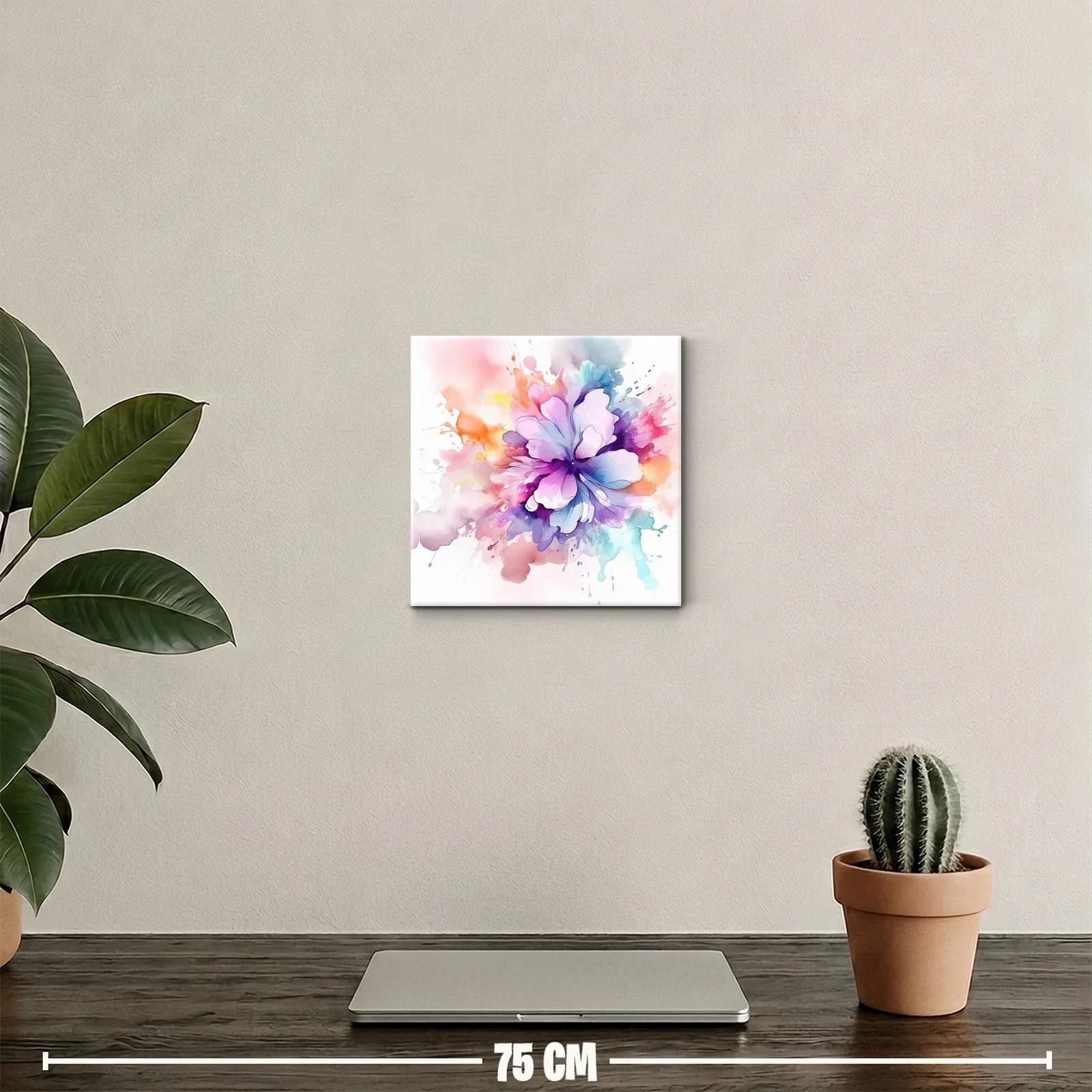 Flor abstracta en tonos pastel con explosión de color — miniatura 2