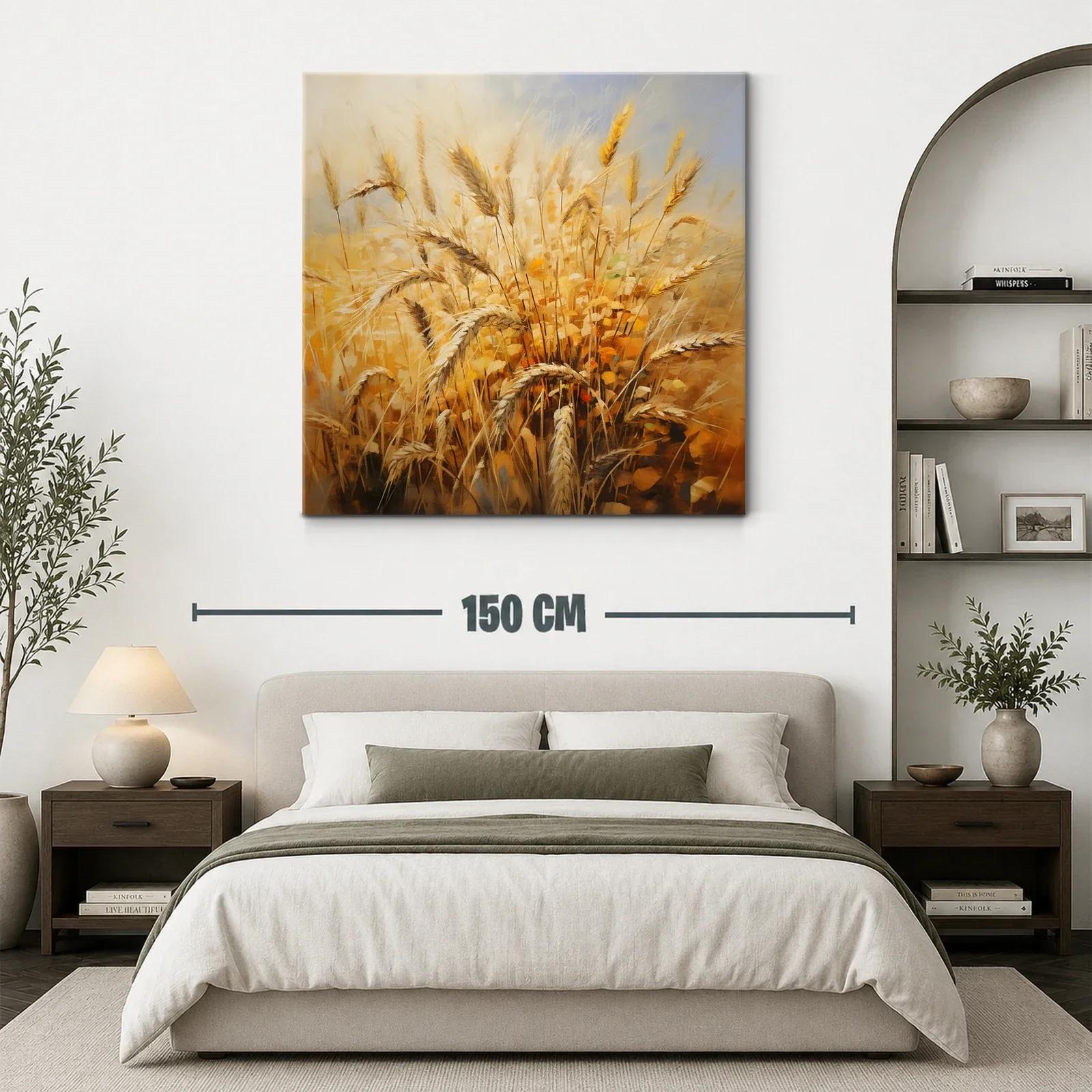 Campo de trigo dorado con luz suave y cálida — miniatura 3