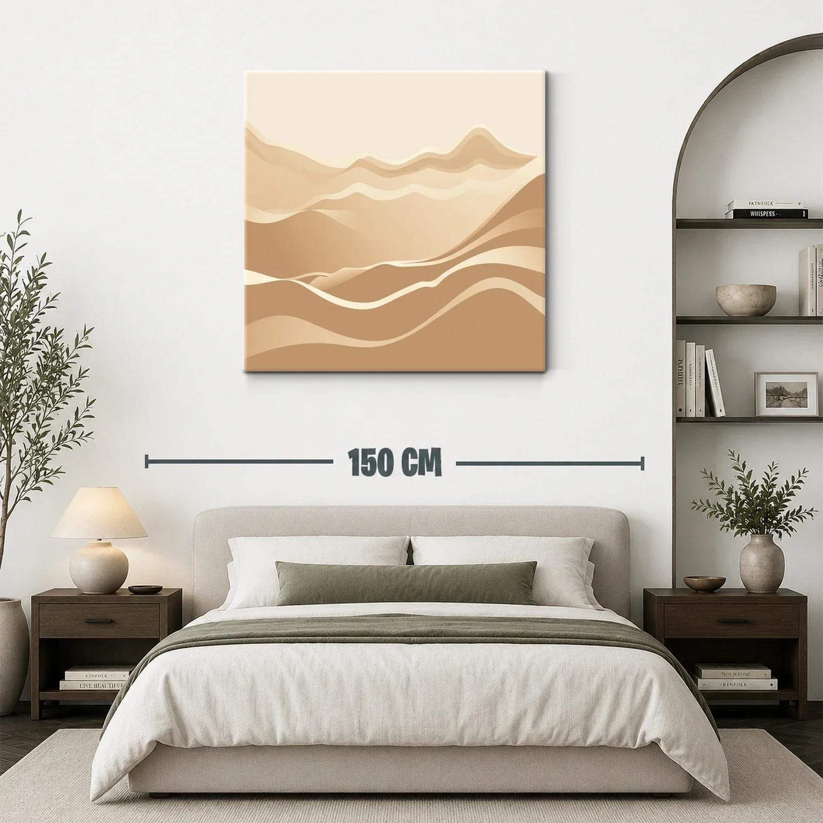 Paisaje abstracto en tonos neutros y formas onduladas — miniatura 3