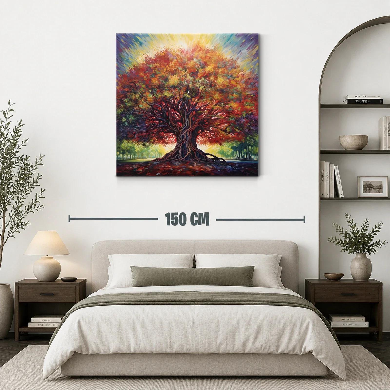 Árbol vibrante con follaje en llamas y luz radiante — miniatura 3