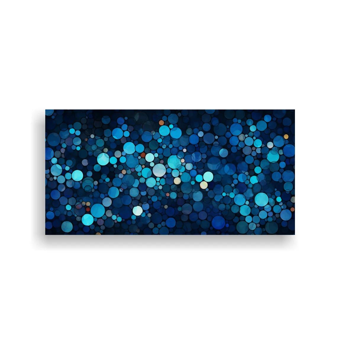 Cuadro patrón de círculos azules con efecto de luces desenfocadas