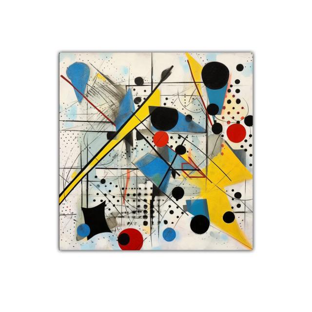 Composición abstracta con formas geométricas en colores vivos