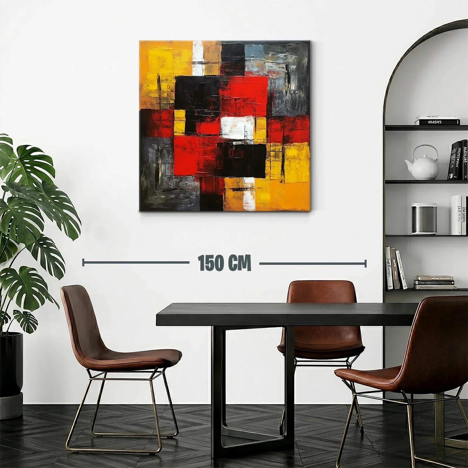 Composición abstracta con tonos intensos rojos y amarillos — miniatura 2
