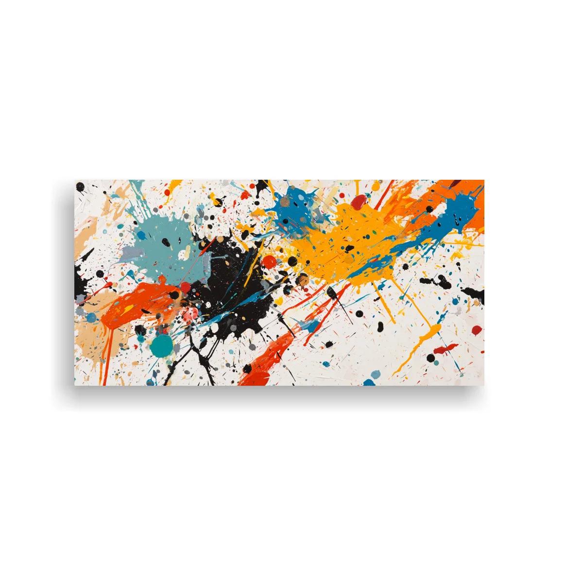 Cuadro salpicaduras de pintura con brochazos diagonales