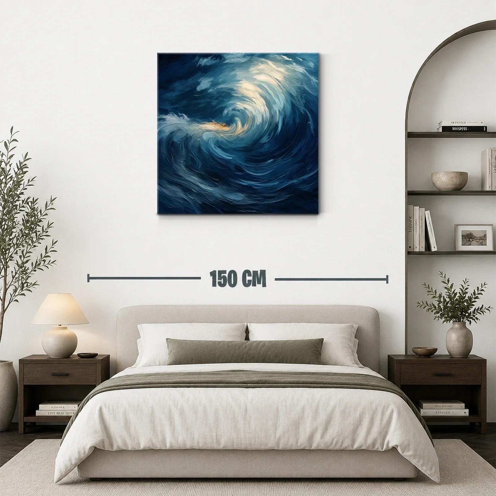 Espiral de Olas en Tonos Azul Profundo y Crema — miniatura 3