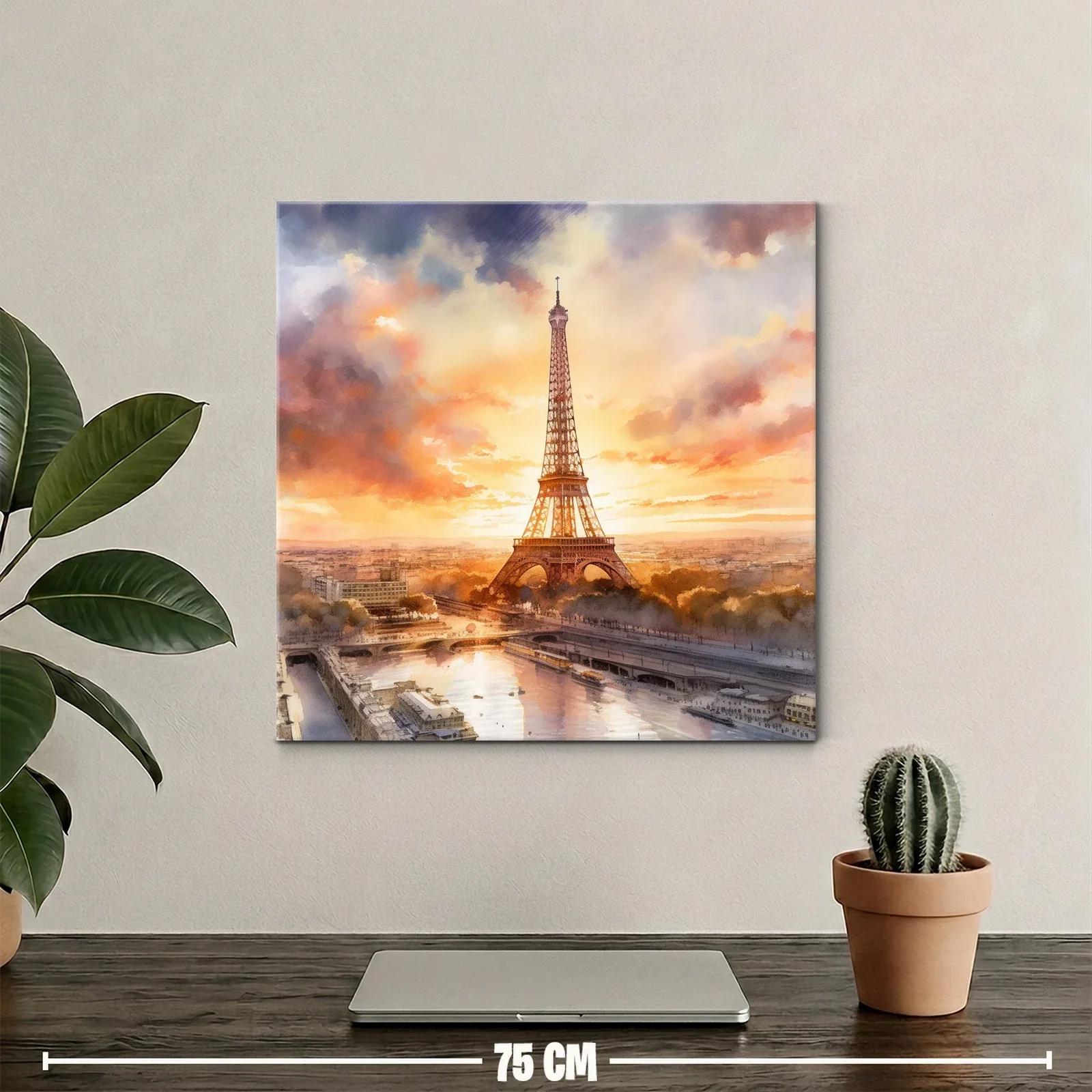 Atardecer romántico con la Torre Eiffel en París — miniatura 2