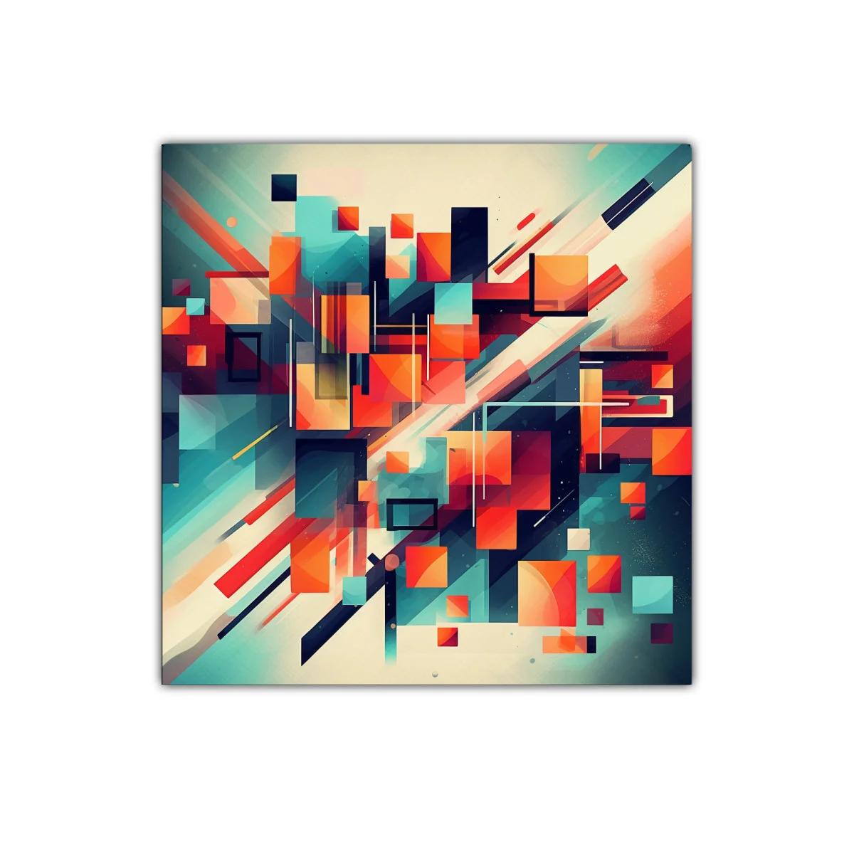 Composición abstracta vibrante con tonos cálidos y fríos — imagen principal