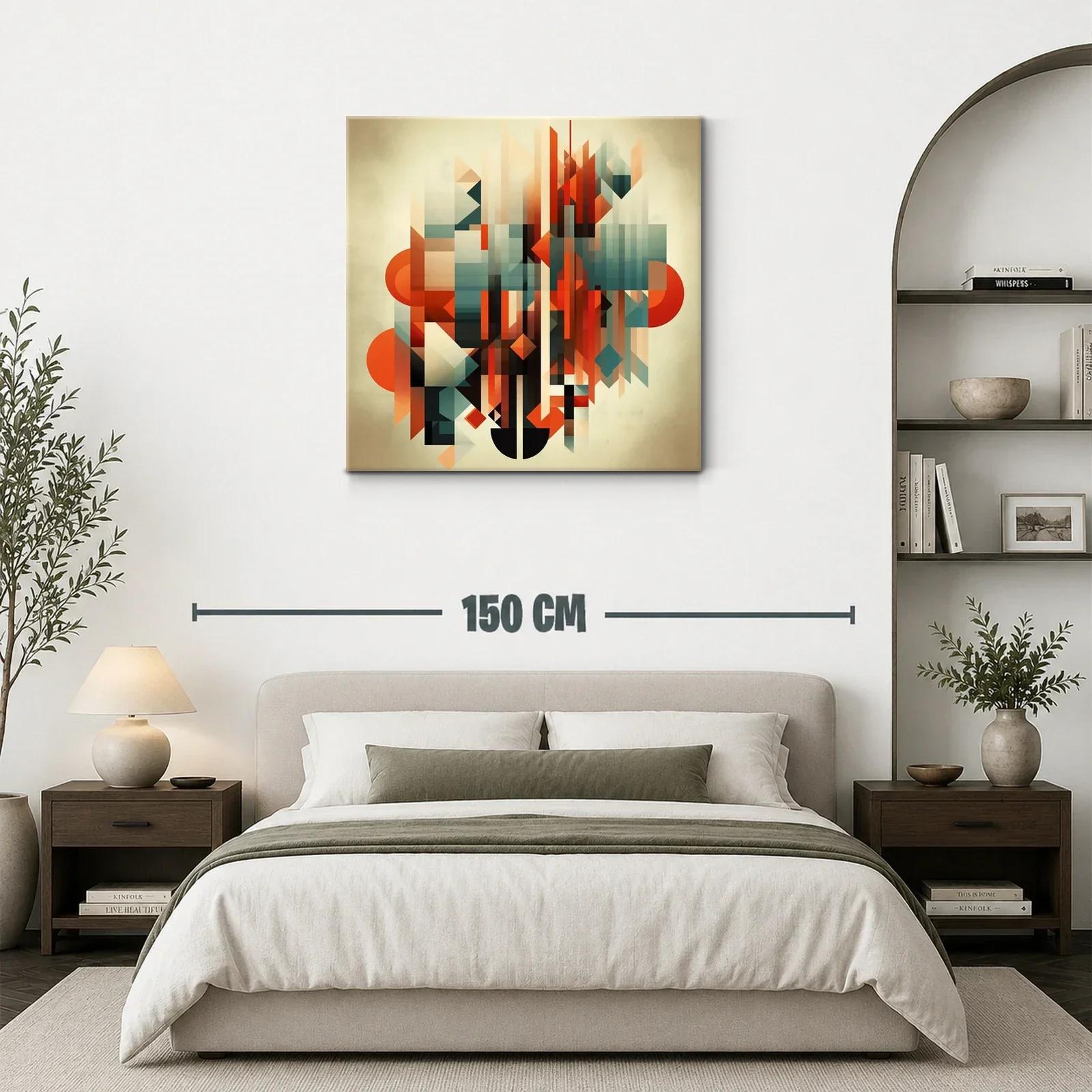Composición abstracta con formas geométricas en tonos cálidos — miniatura 3
