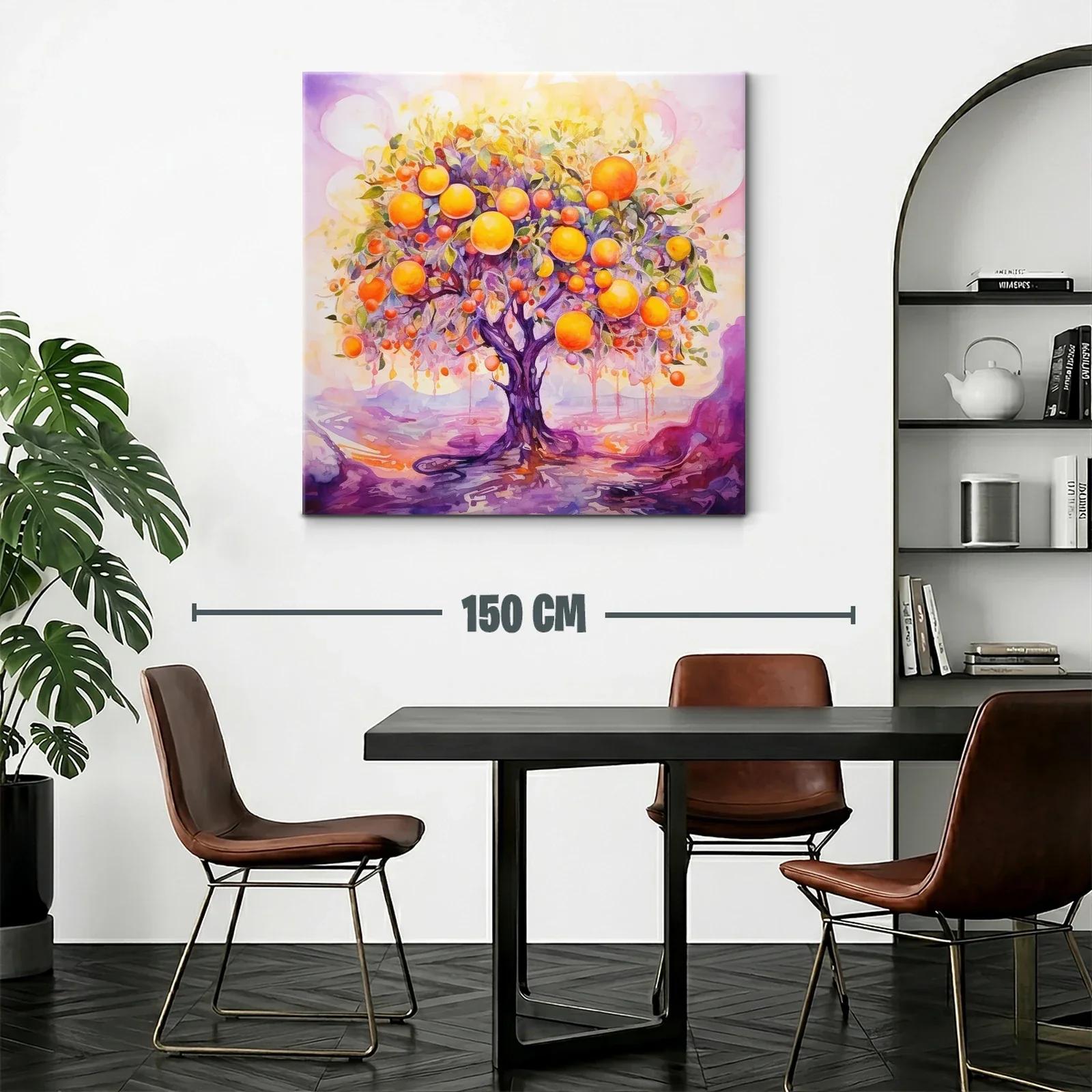 Árbol de frutas vibrantes en tonalidades cálidas y violetas — miniatura 2