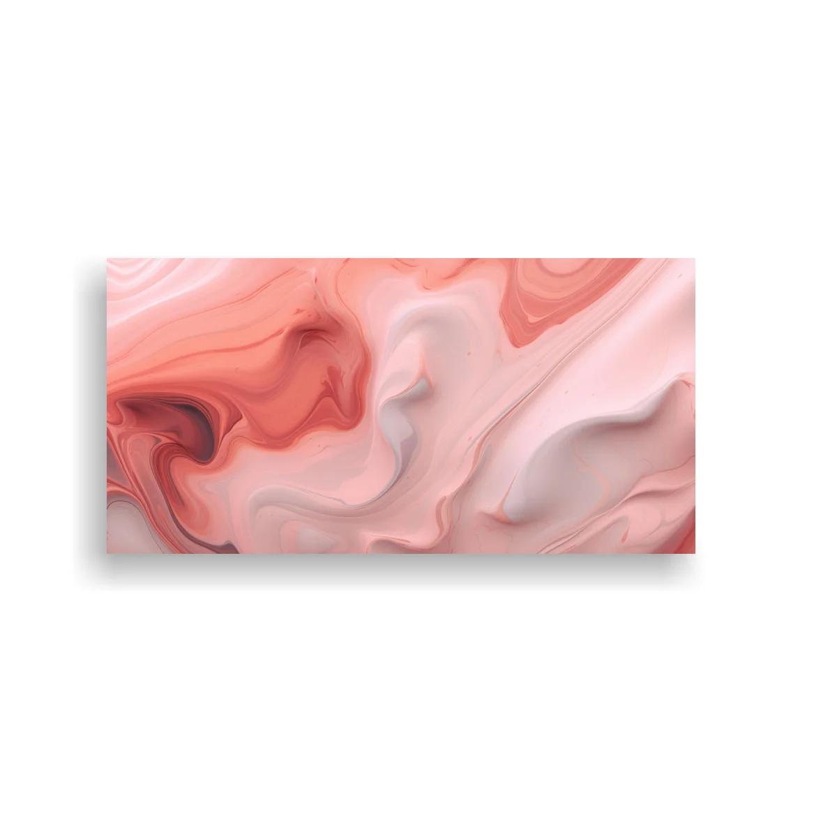 Cuadro remolinos de color rosa con formas fluidas entrelazadas