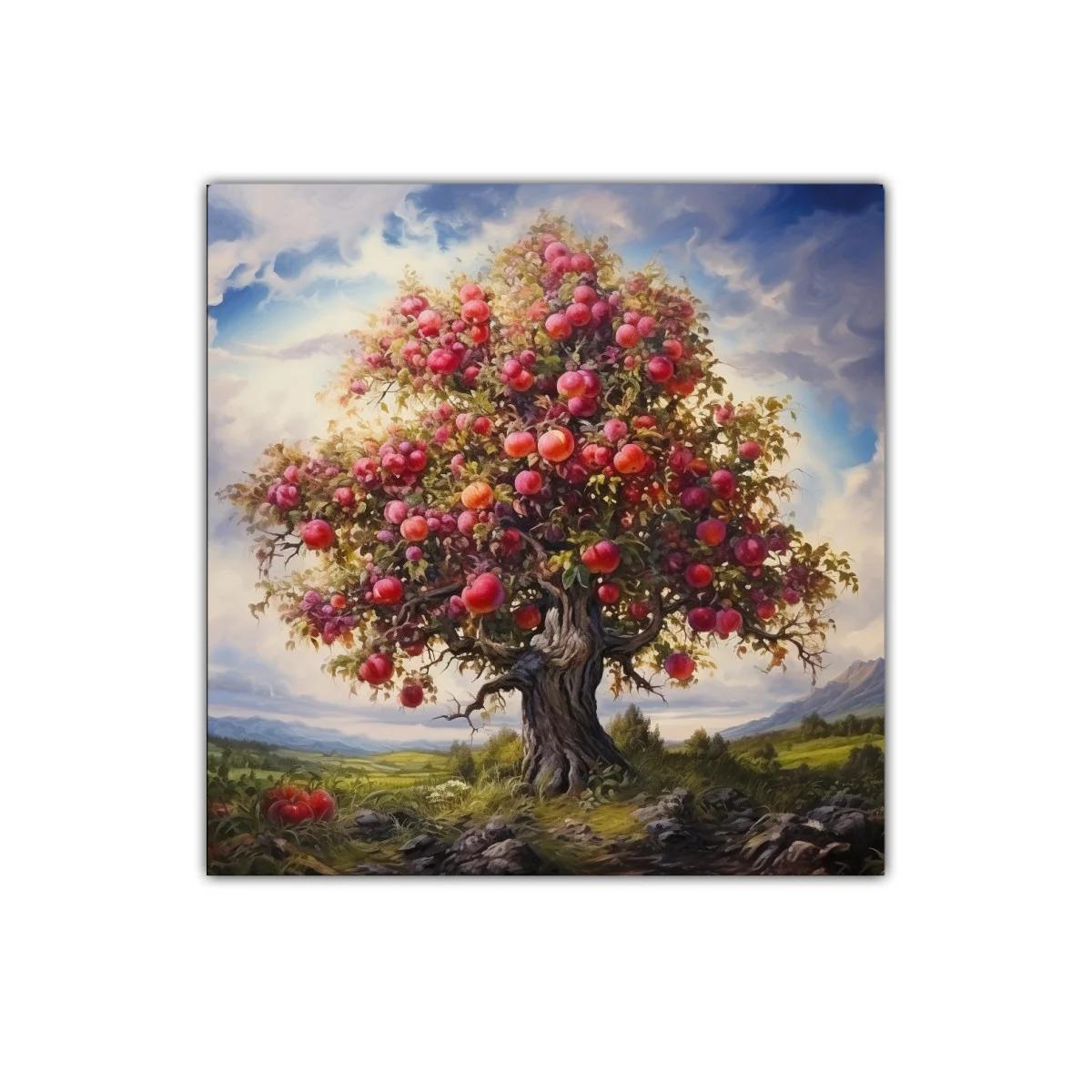 Árbol cargado de frutas en paisaje sereno y luminoso — imagen principal