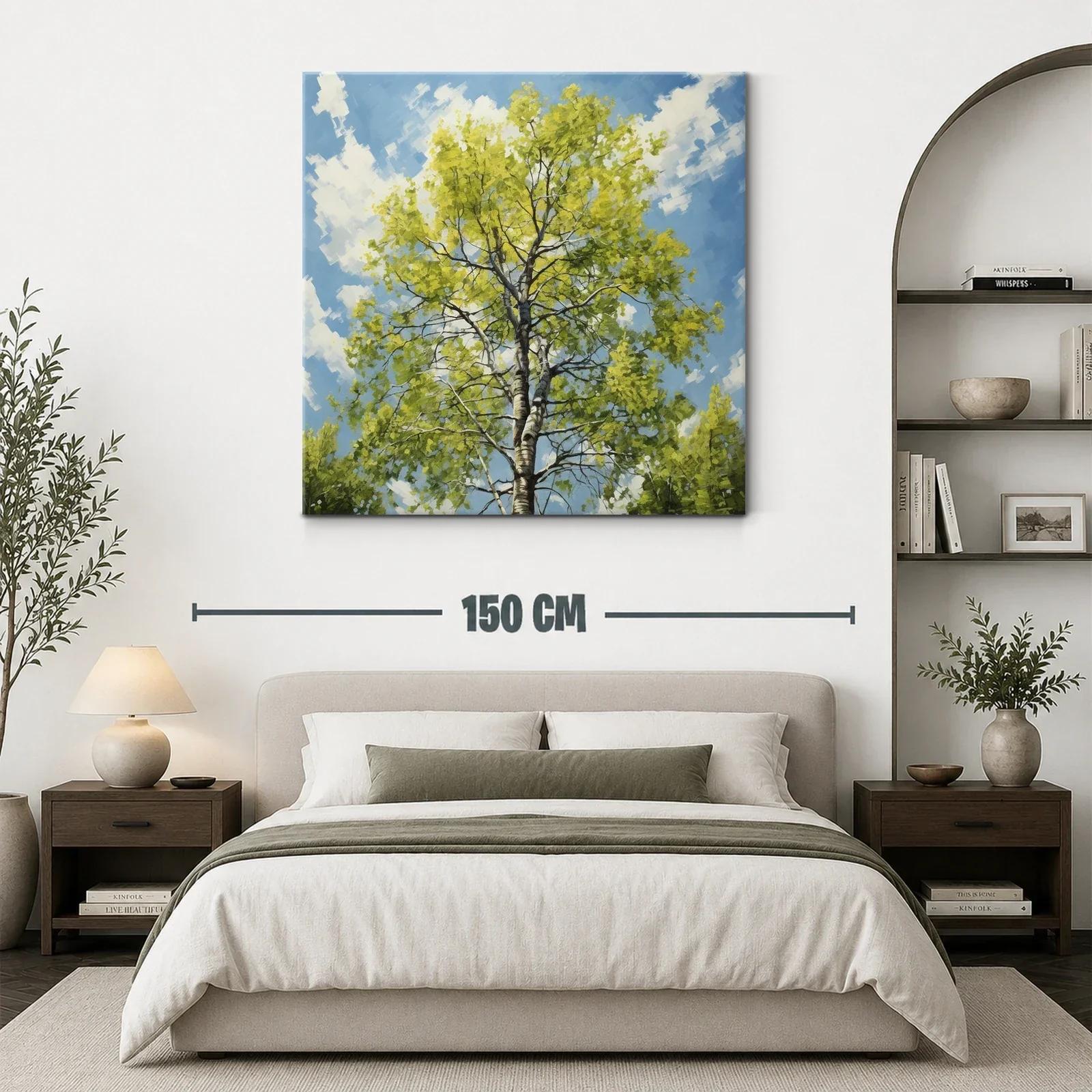 Cuadro de árbol con follaje verde bajo cielo azul claro — miniatura 3