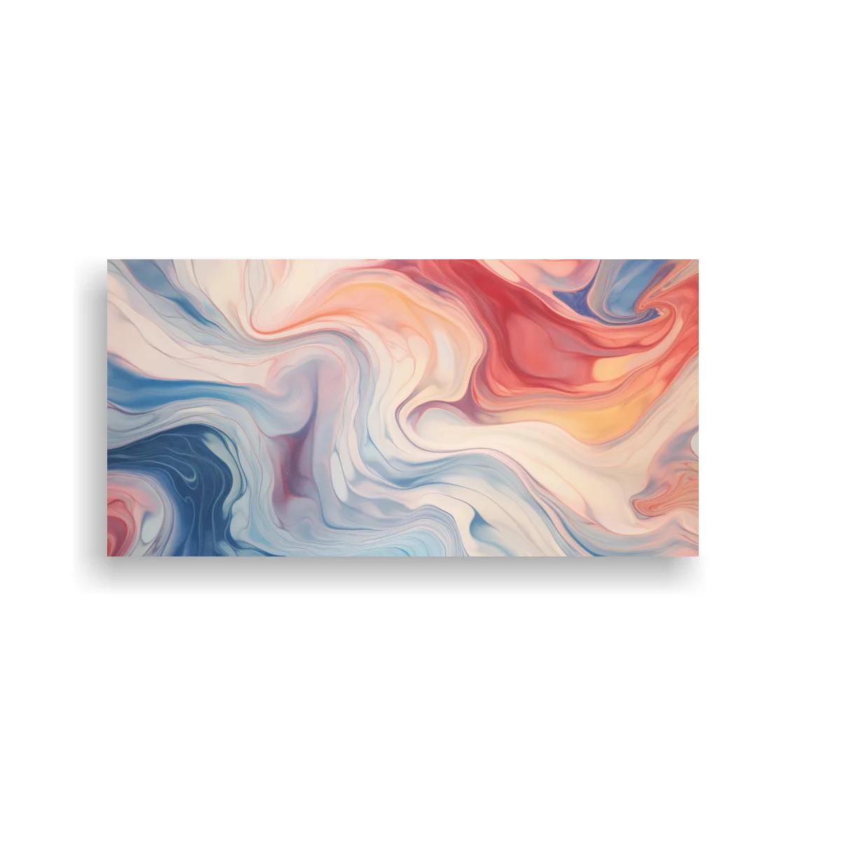 Cuadro remolino abstracto en tonos azul coral y rosa