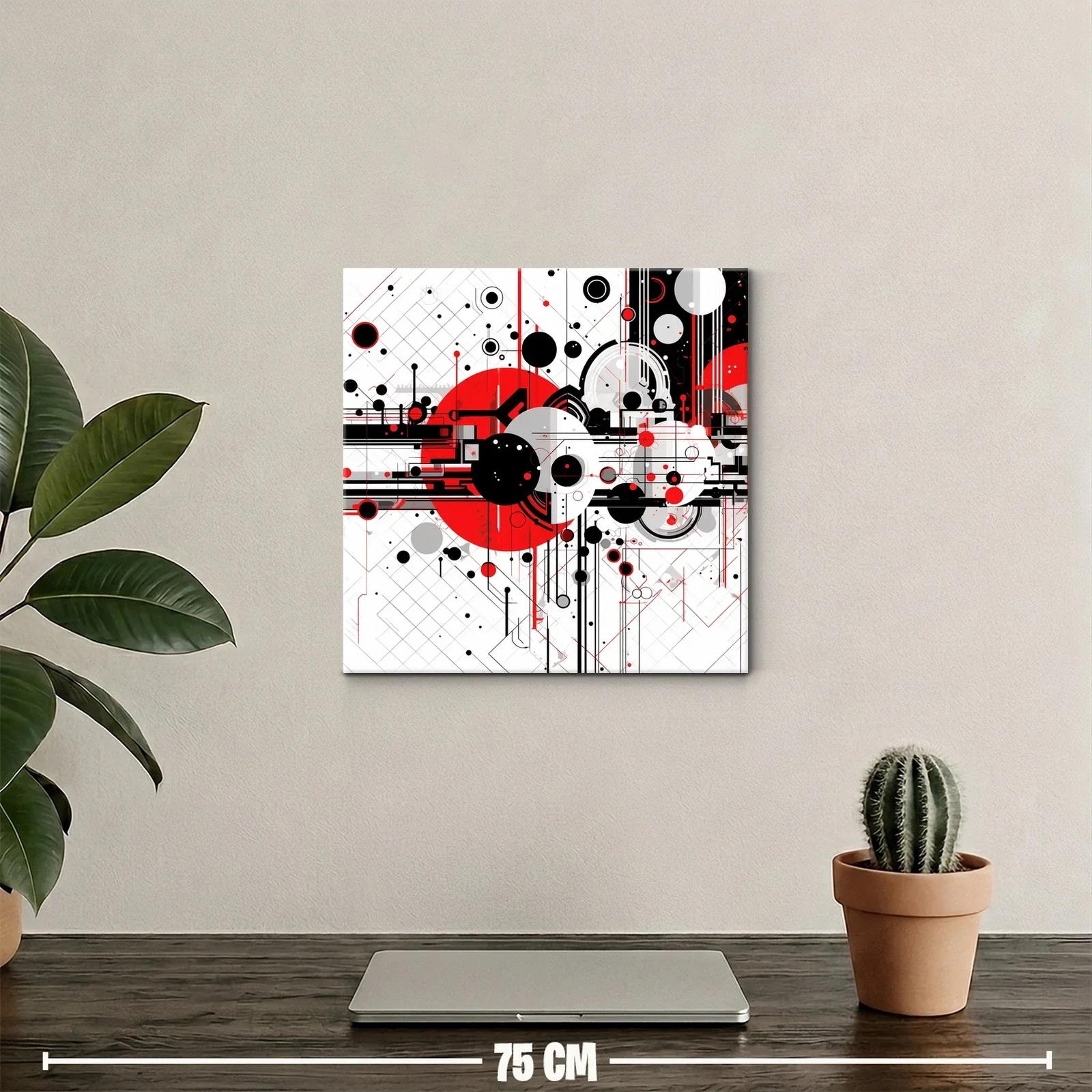 Composición geométrica moderna en rojo y negro — miniatura 2
