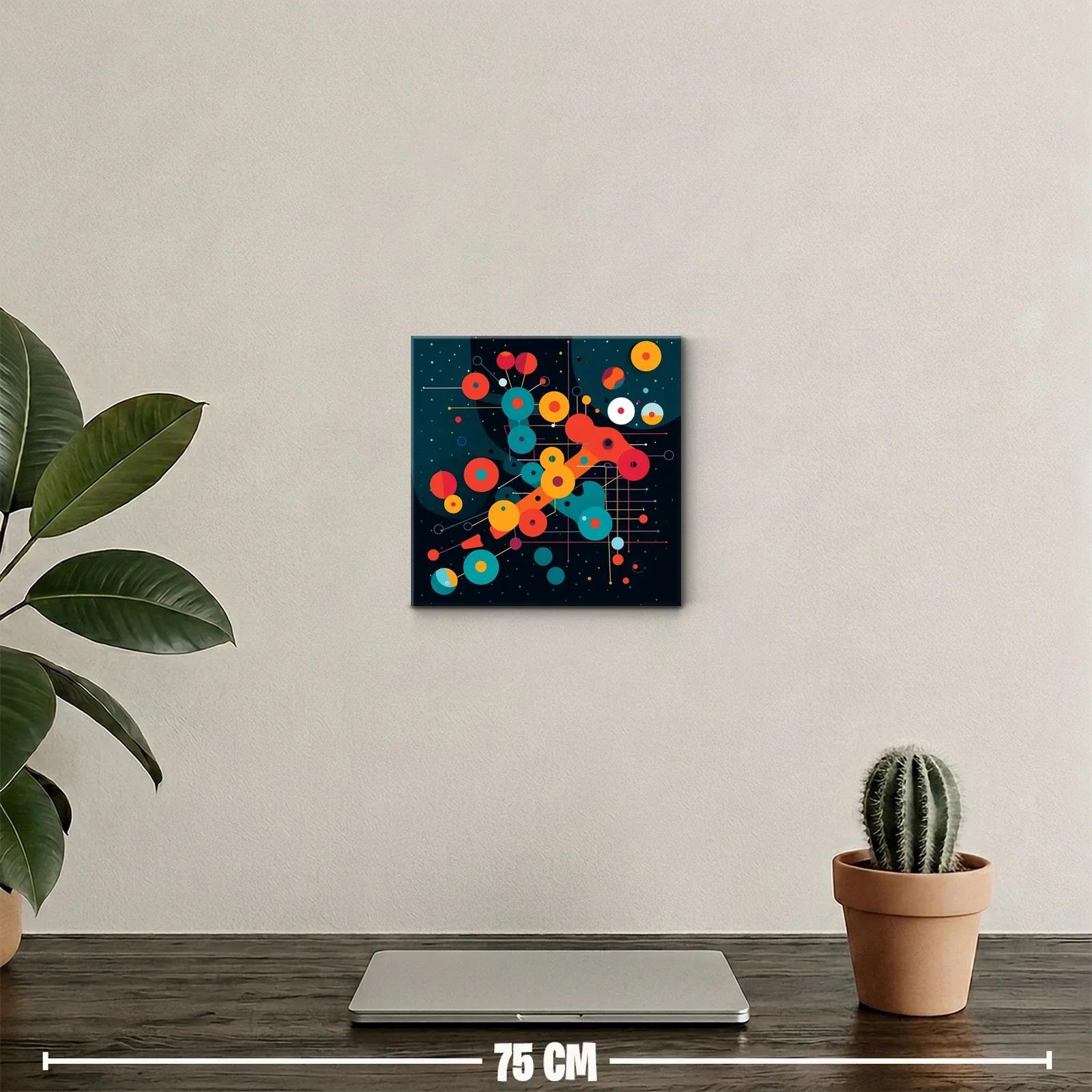 Composición abstracta con círculos coloridos y líneas geométricas — miniatura 2