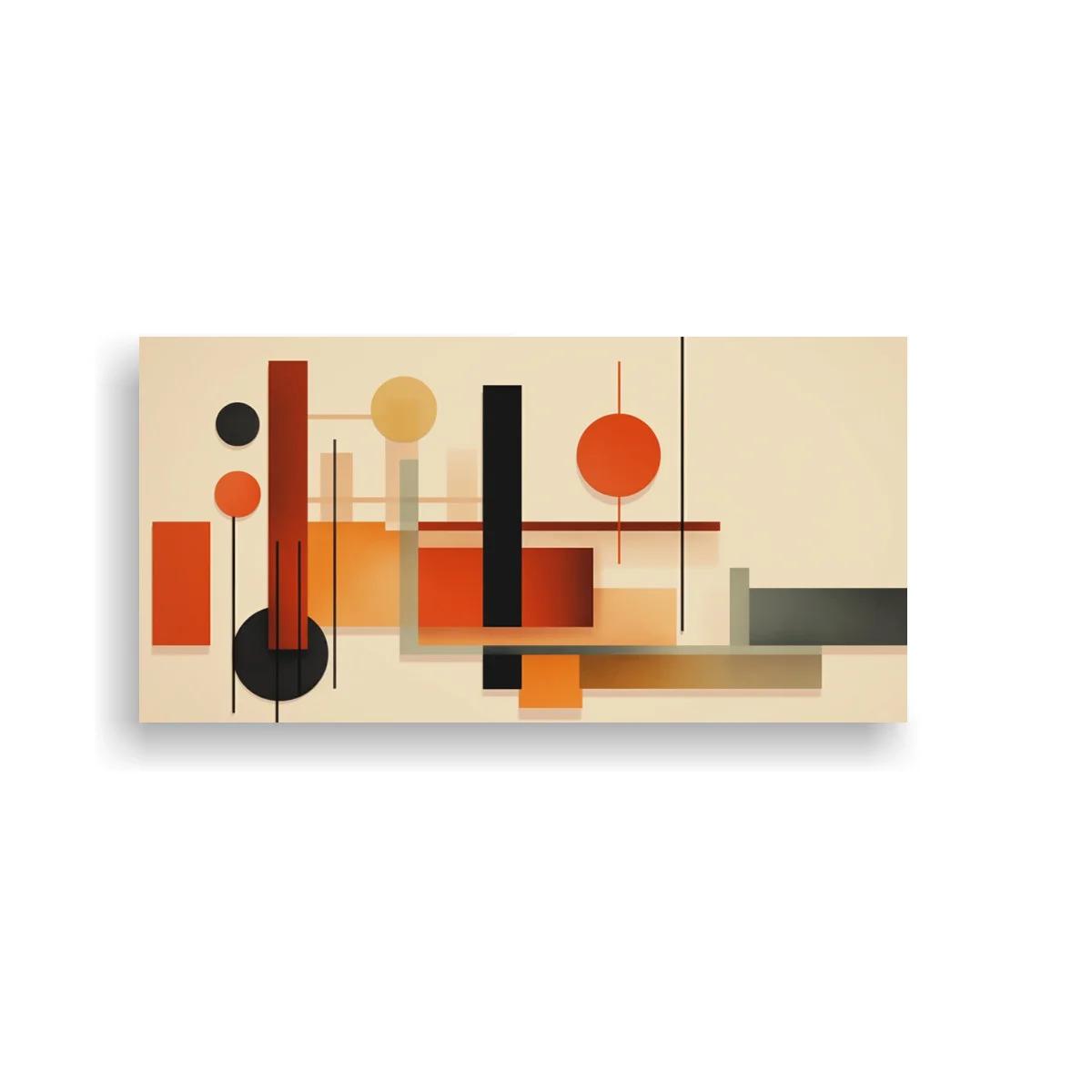 Cuadro composición geométrica abstracta con círculos y capas