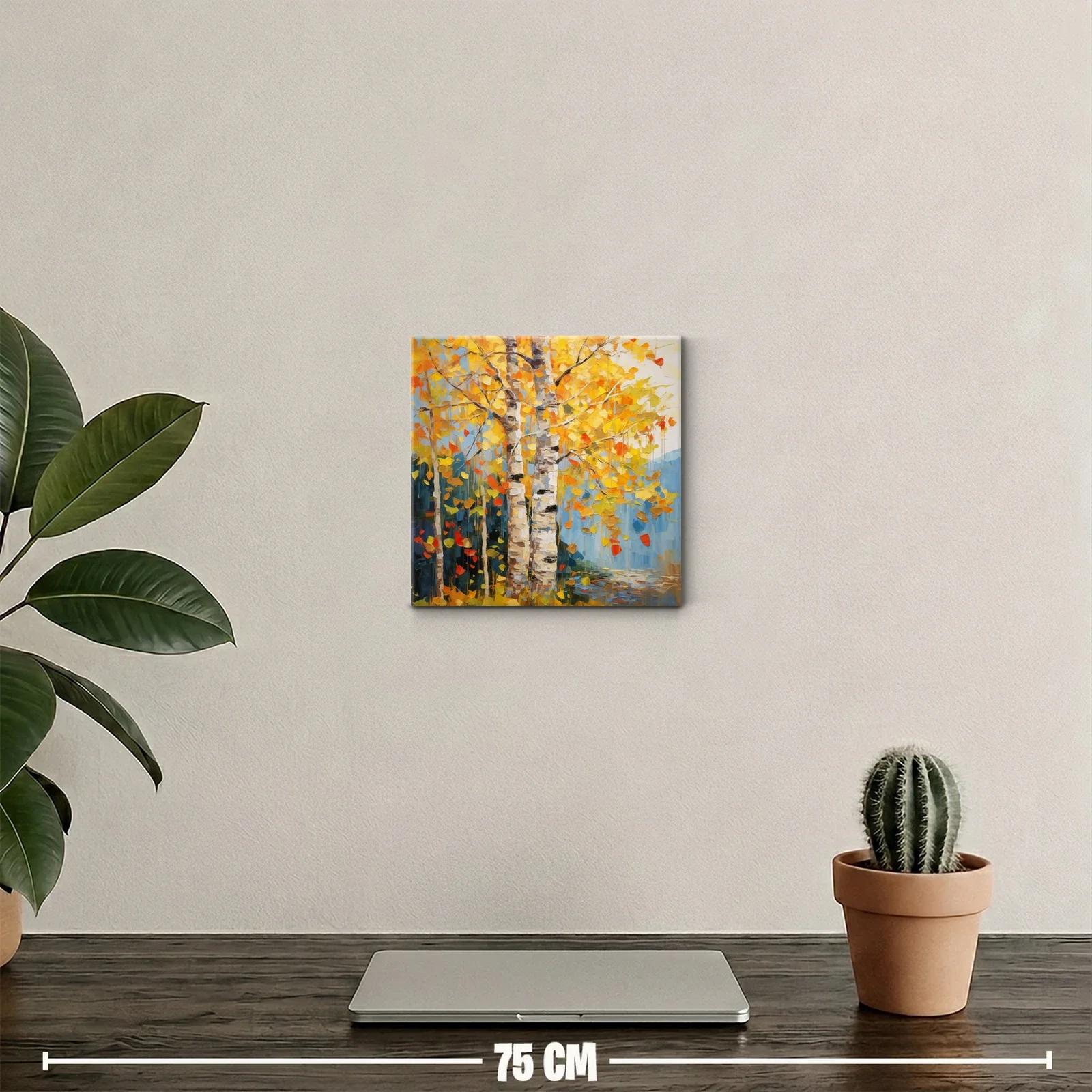 Árboles en otoño con vibrantes hojas doradas y naranjas — miniatura 2
