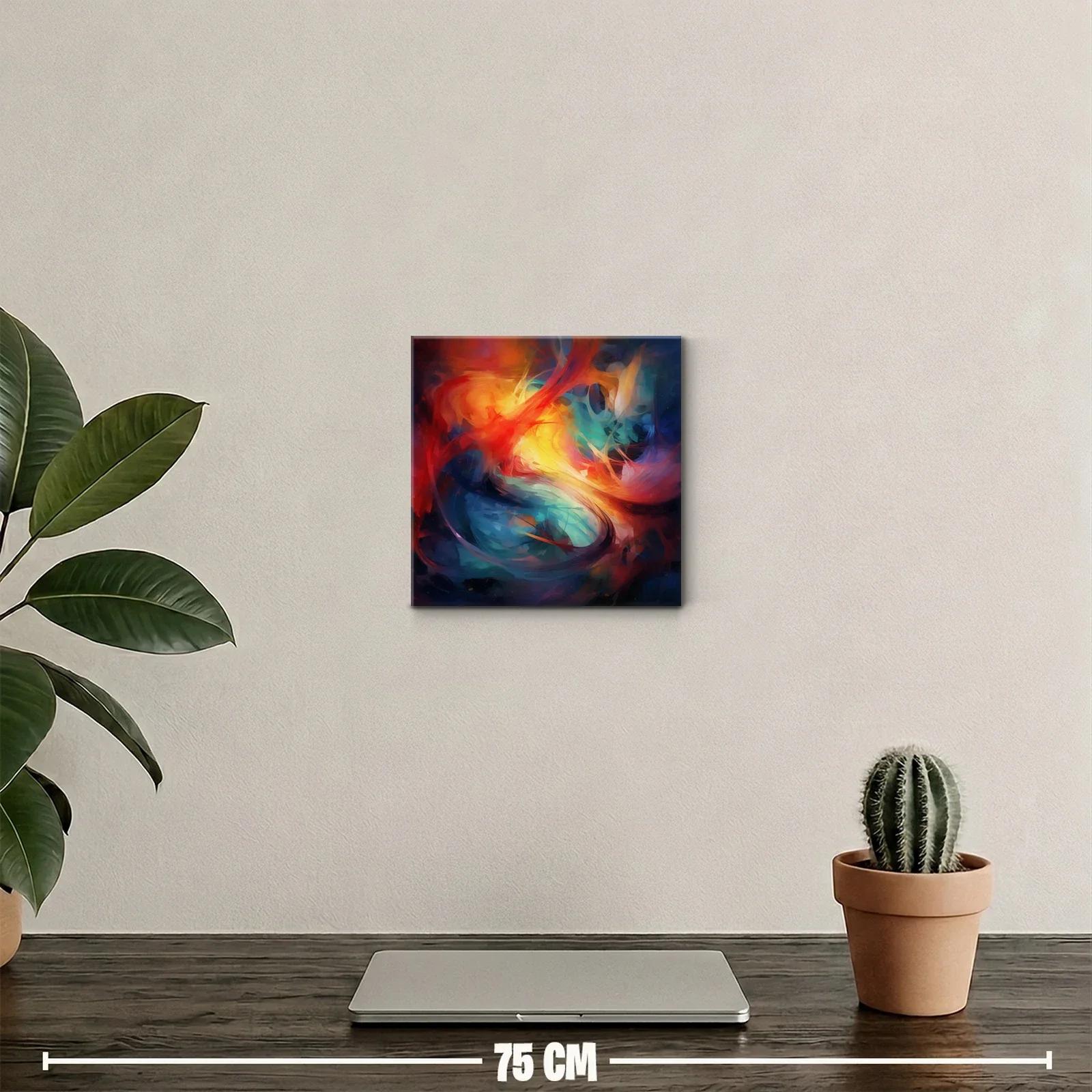 Cuadro abstracto con explosión vibrante de colores intensos — miniatura 2