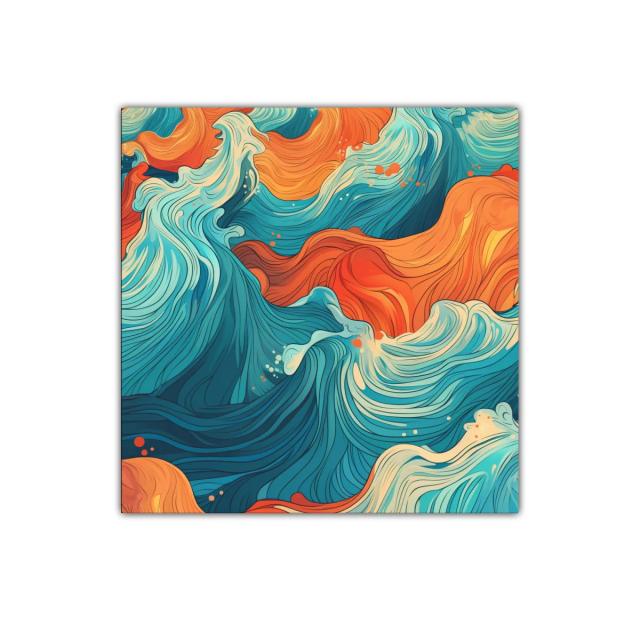 Cuadro abstracto con movimiento fluido y vibrantes colores