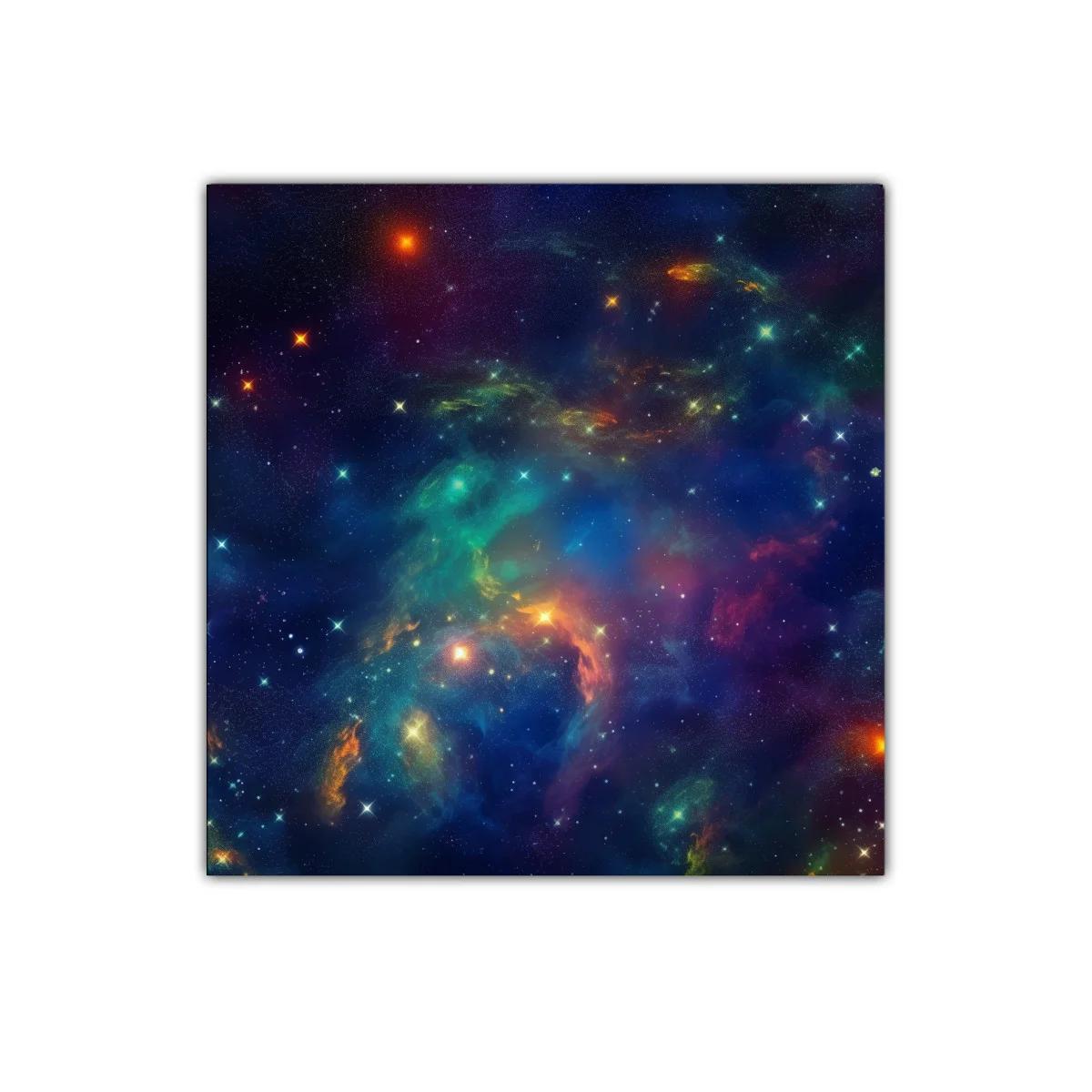 Cuadro Galaxia Cósmica con Estrellas Luminosas y Nebulosas