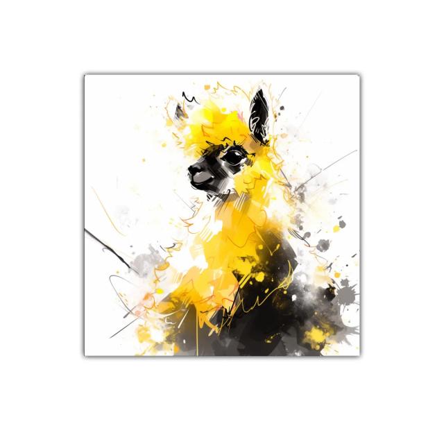 Cuadro decorativo de llama vibrante en amarillo y negro