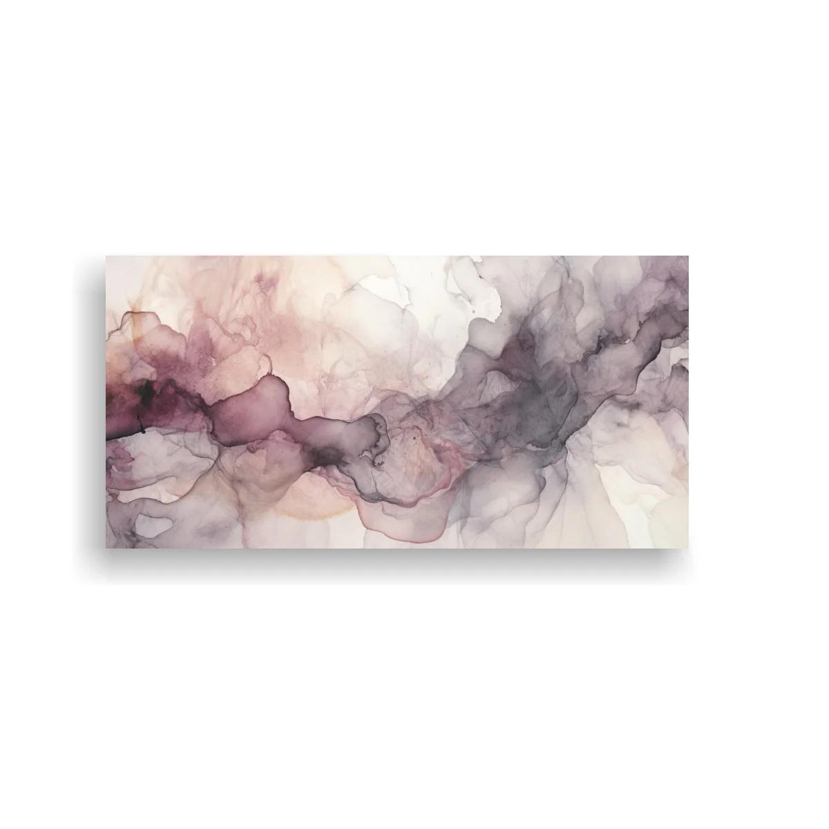 Cuadro abstracción de tinta fluida en tonos malva