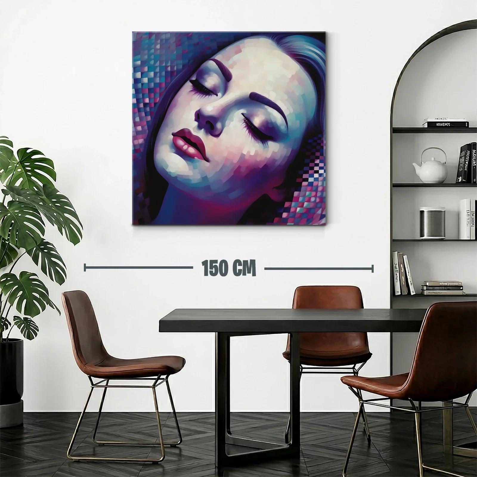 Rostro femenino en tonos violetas y azules suaves — miniatura 2