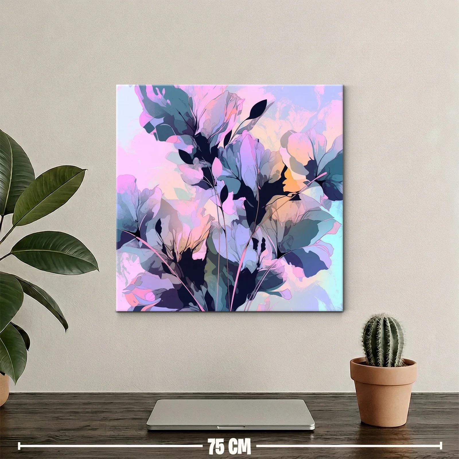 Cuadro floral con tonos suaves y vibrantes en armonía — miniatura 2