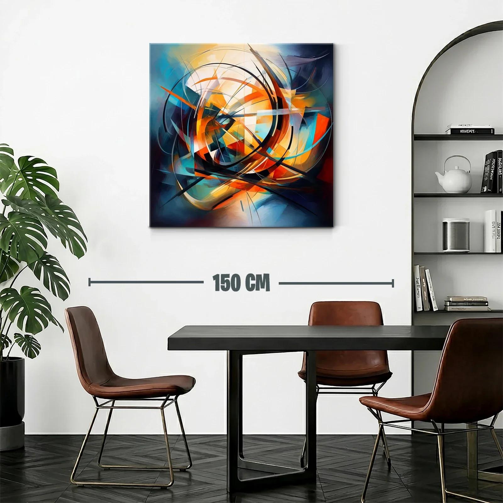 Cuadro abstracto con dinámicas formas y vibrante energía — miniatura 2