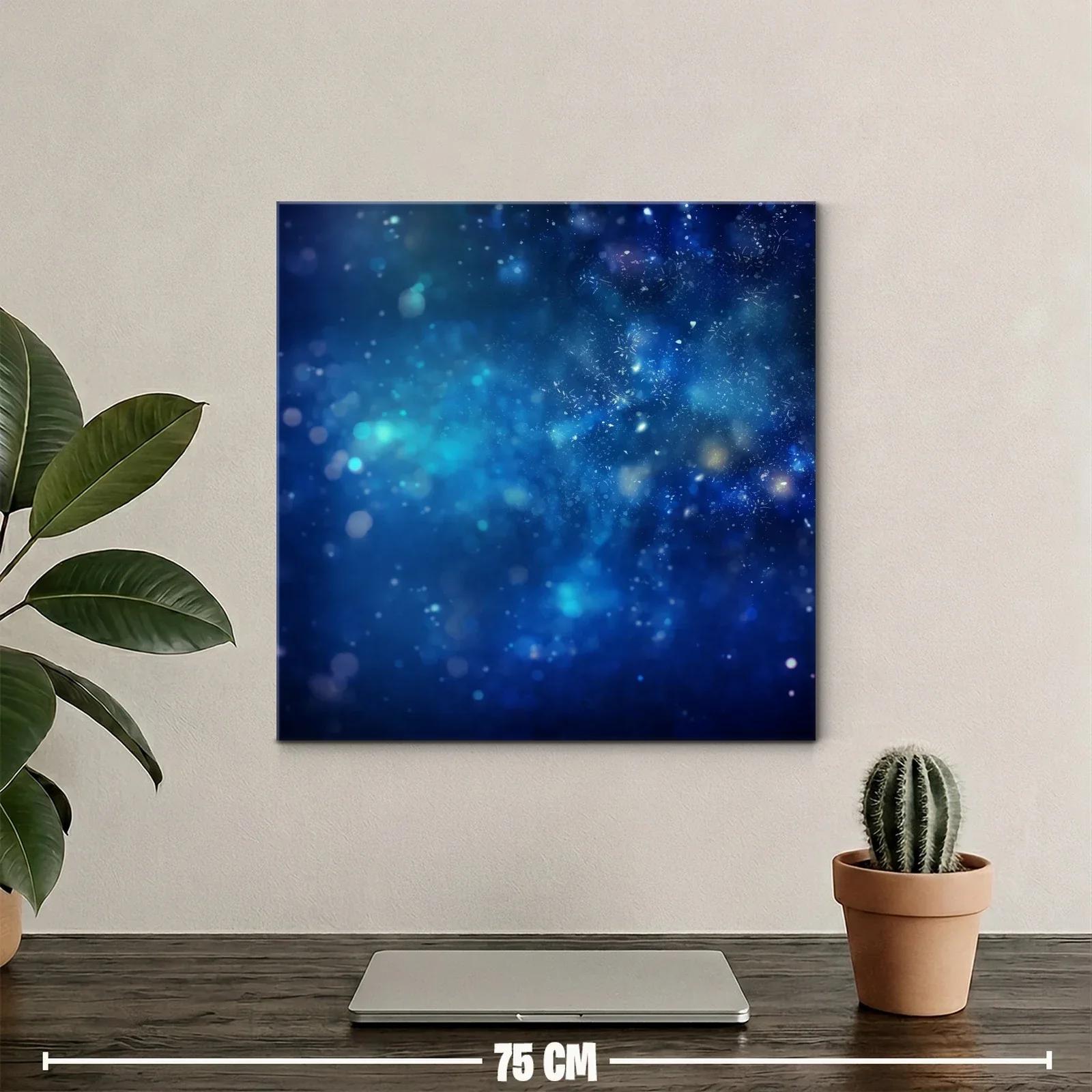 Cuadro abstracto con destellos azules y luces difusas — miniatura 2