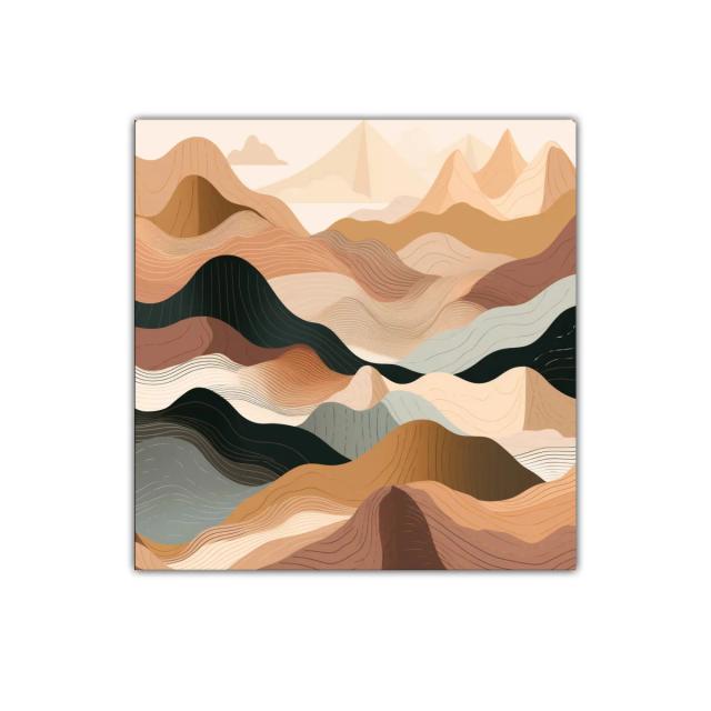 Paisaje abstracto en tonos tierra y negro elegante