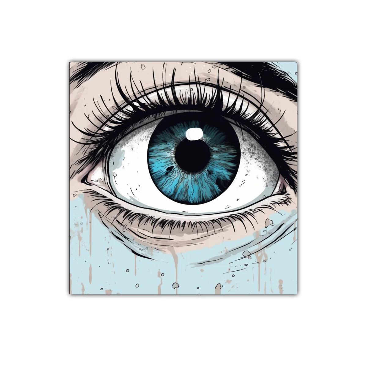 Cuadro decorativo ojo azul con detalles expresivos — imagen principal
