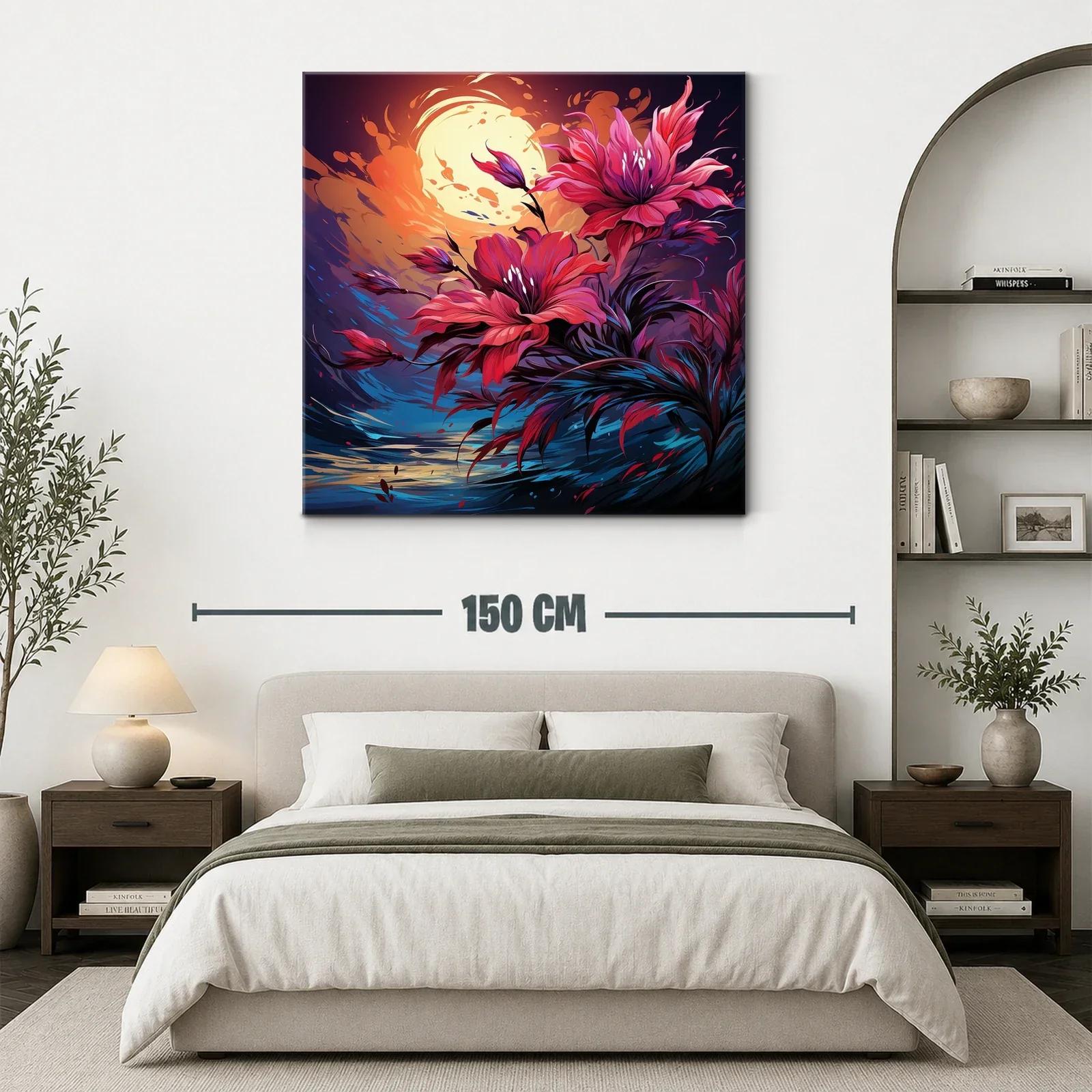 Flores vibrantes bajo la luz intensa de la luna llena — miniatura 3