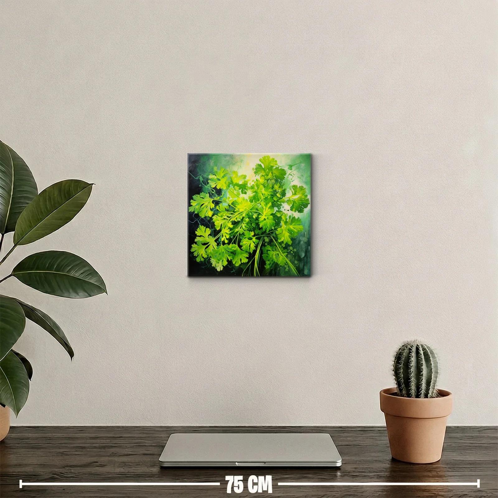 Cuadro decorativo con hojas verdes vibrantes y frescura natural — miniatura 2