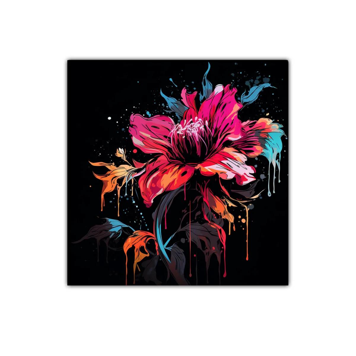 Flor vibrante con colores intensos sobre fondo oscuro — imagen principal