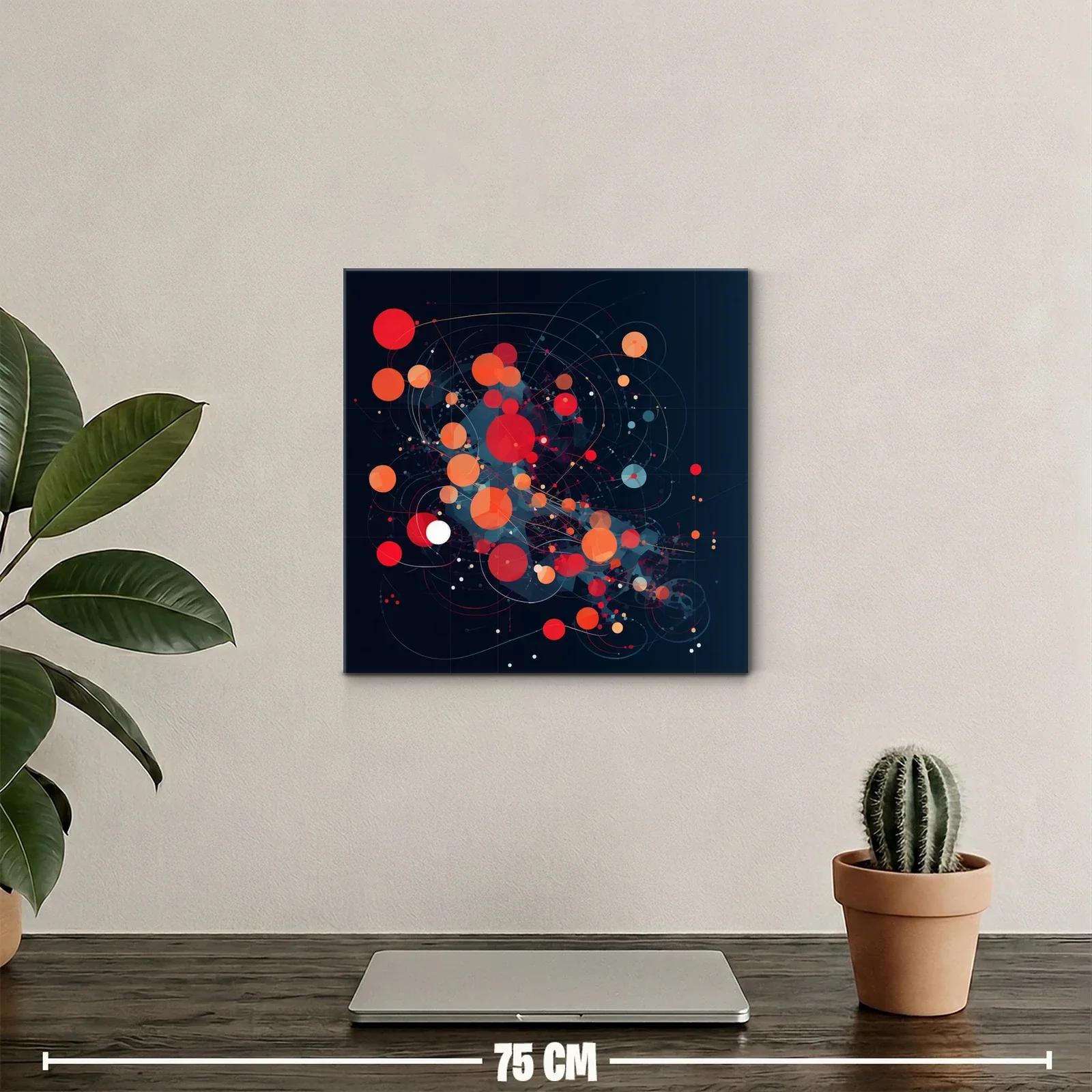 Composición abstracta con círculos rojos y naranjas vibrantes — miniatura 2