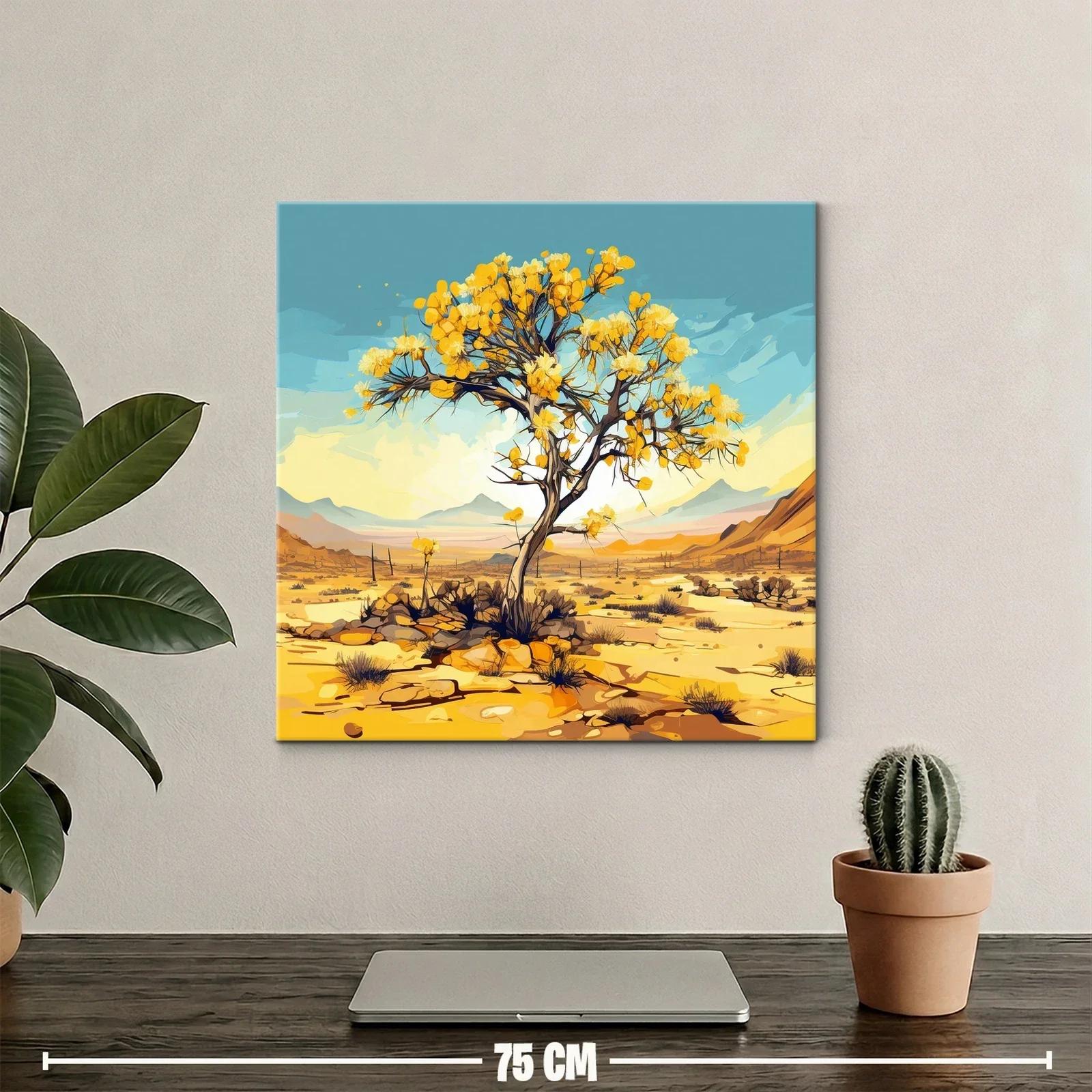 Árbol amarillo en paisaje desértico vibrante — miniatura 2