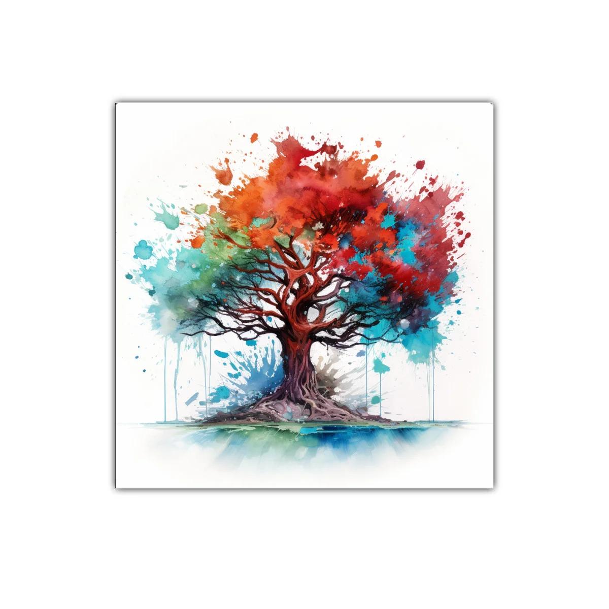 Árbol Colorido con Ramas Entrecruzadas y Explosión de Tonos — imagen principal