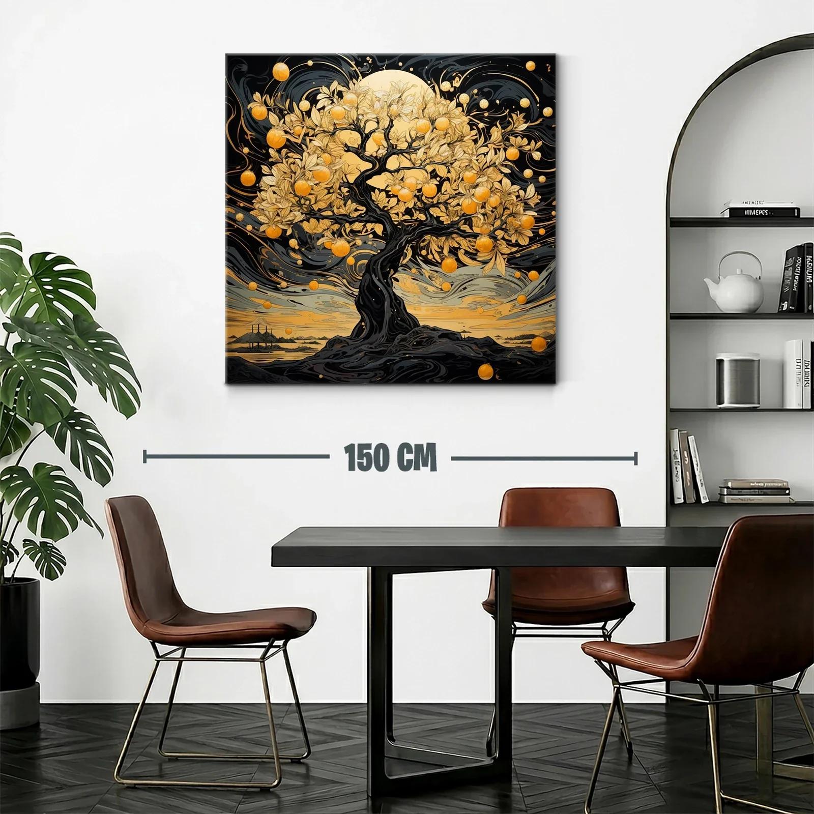 Árbol dorado brillante con frutos en paisaje onírico — miniatura 2