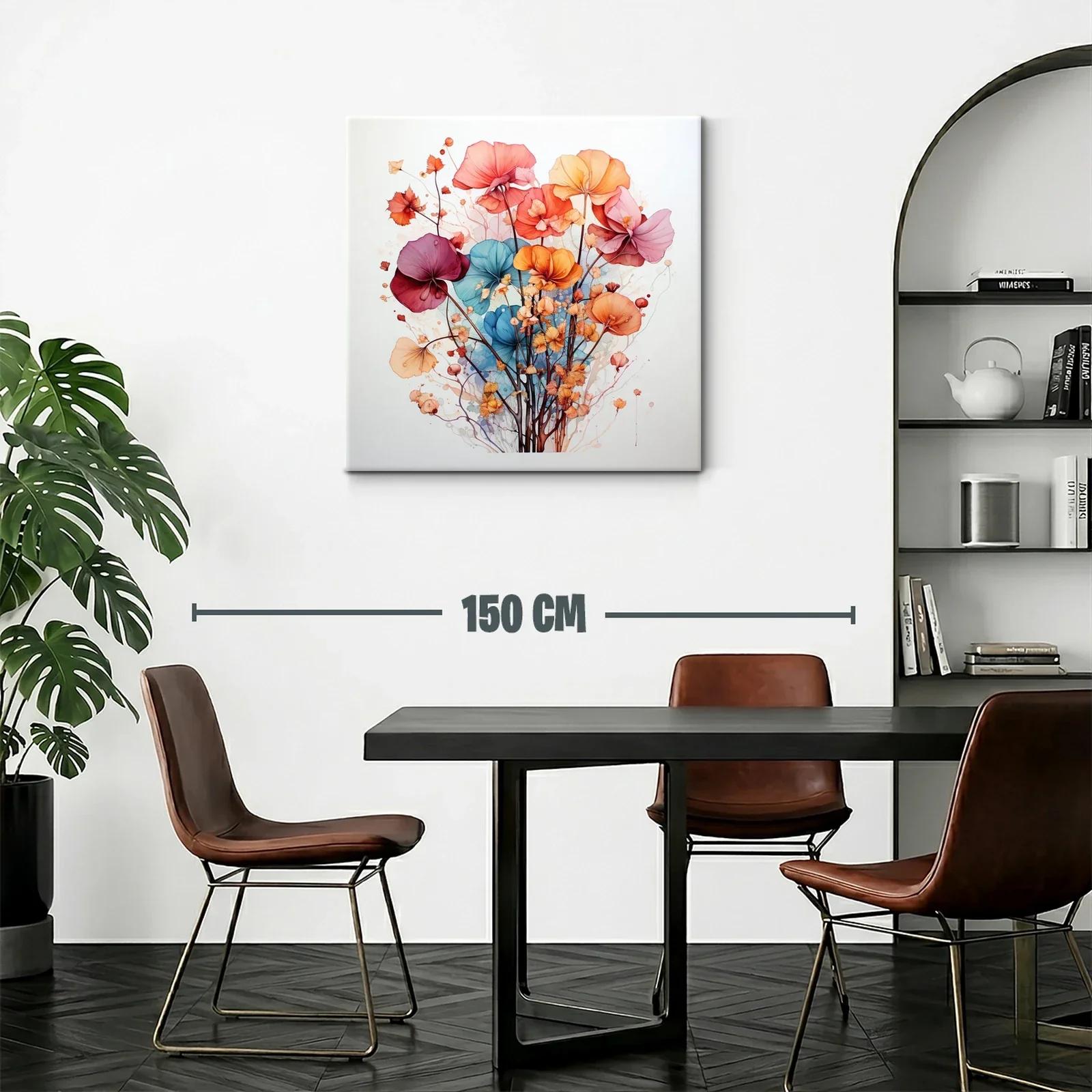 Cuadro con ramo de flores vibrantes y delicadas — miniatura 2